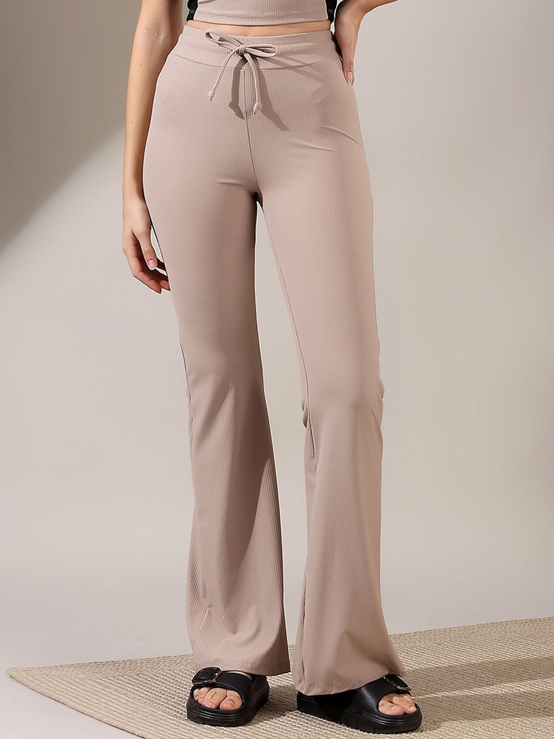 Fitkin Luxe Women High Rise Bootcut Trousers