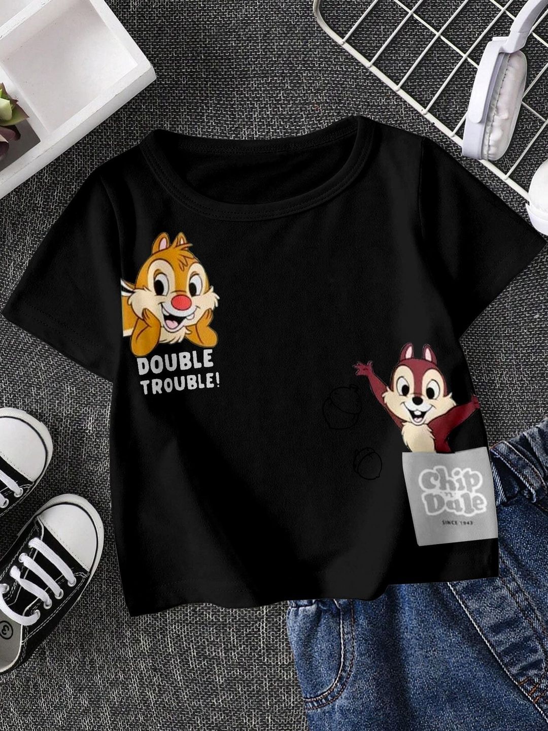 FIONAA TRENDZ Kids  Black Tshirts