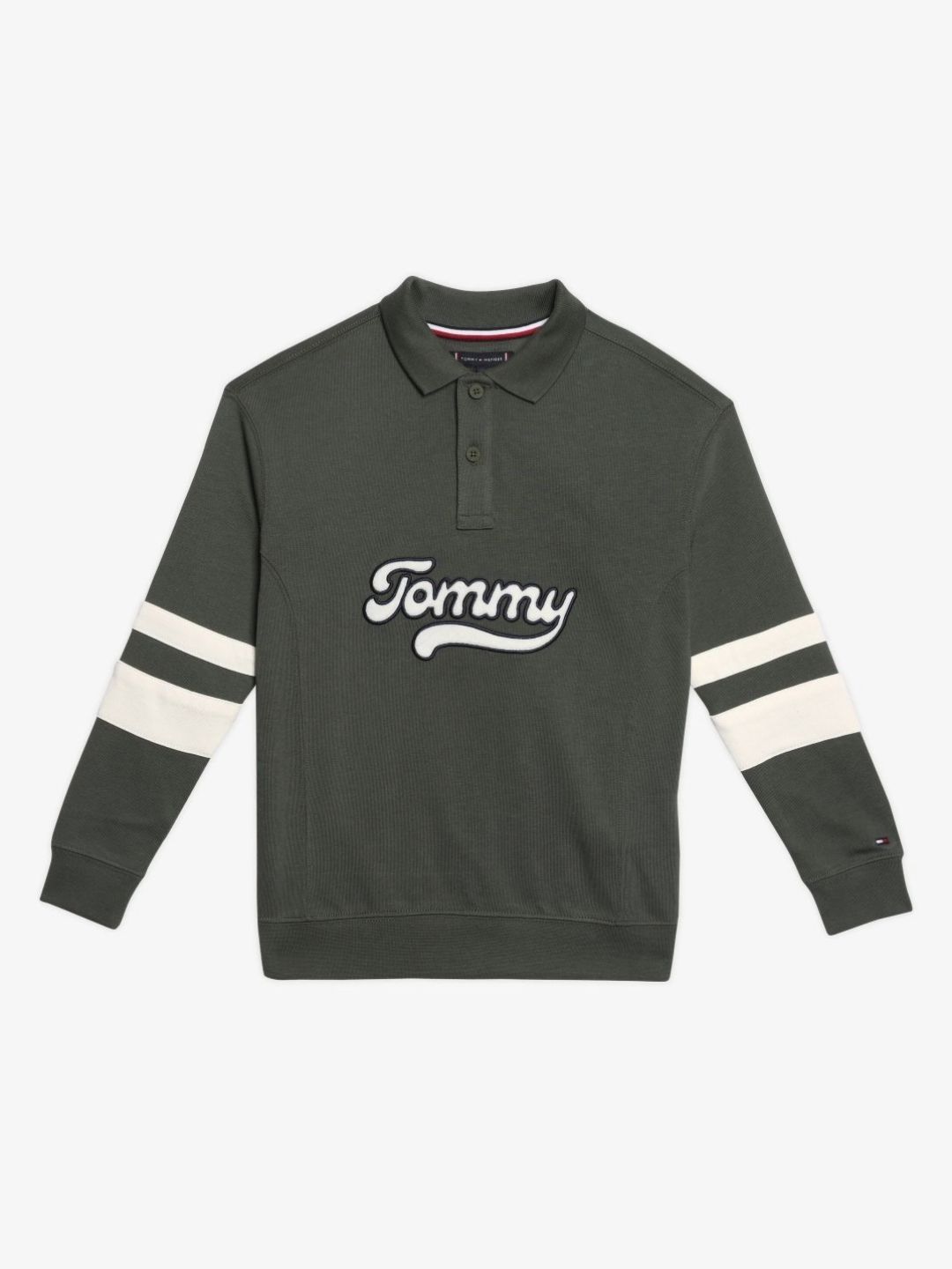 Tommy Hilfiger Boys Typography Printed Polo Collar Cotton Relaxed Fit T-Shirt