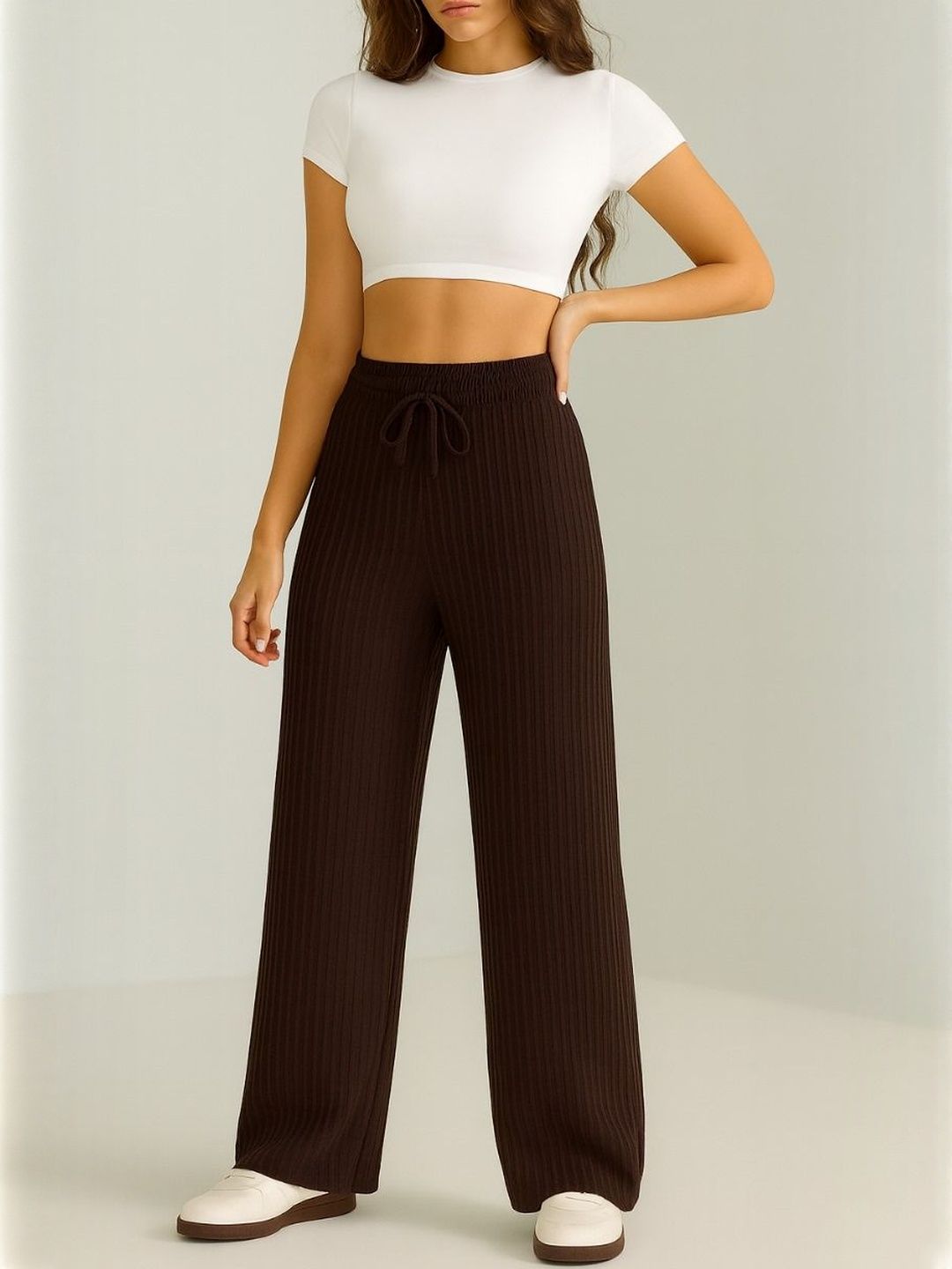 CORSICA Women Brown Straight Fit Cotton Trousers
