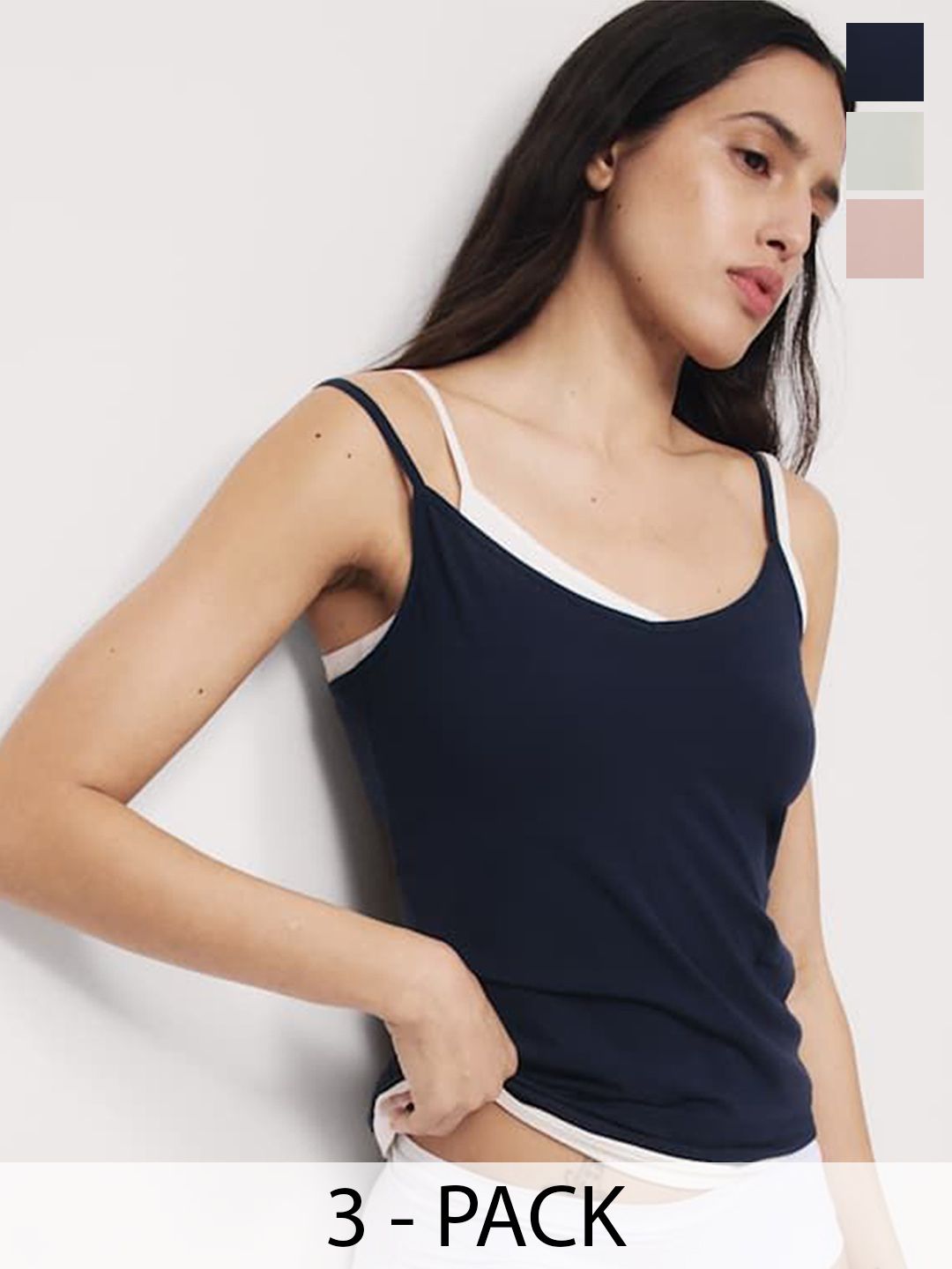 Buy Marks & Spencer Pack Of 3 Shoulder Strap Cotton Camisoles -  - Apparel for Women