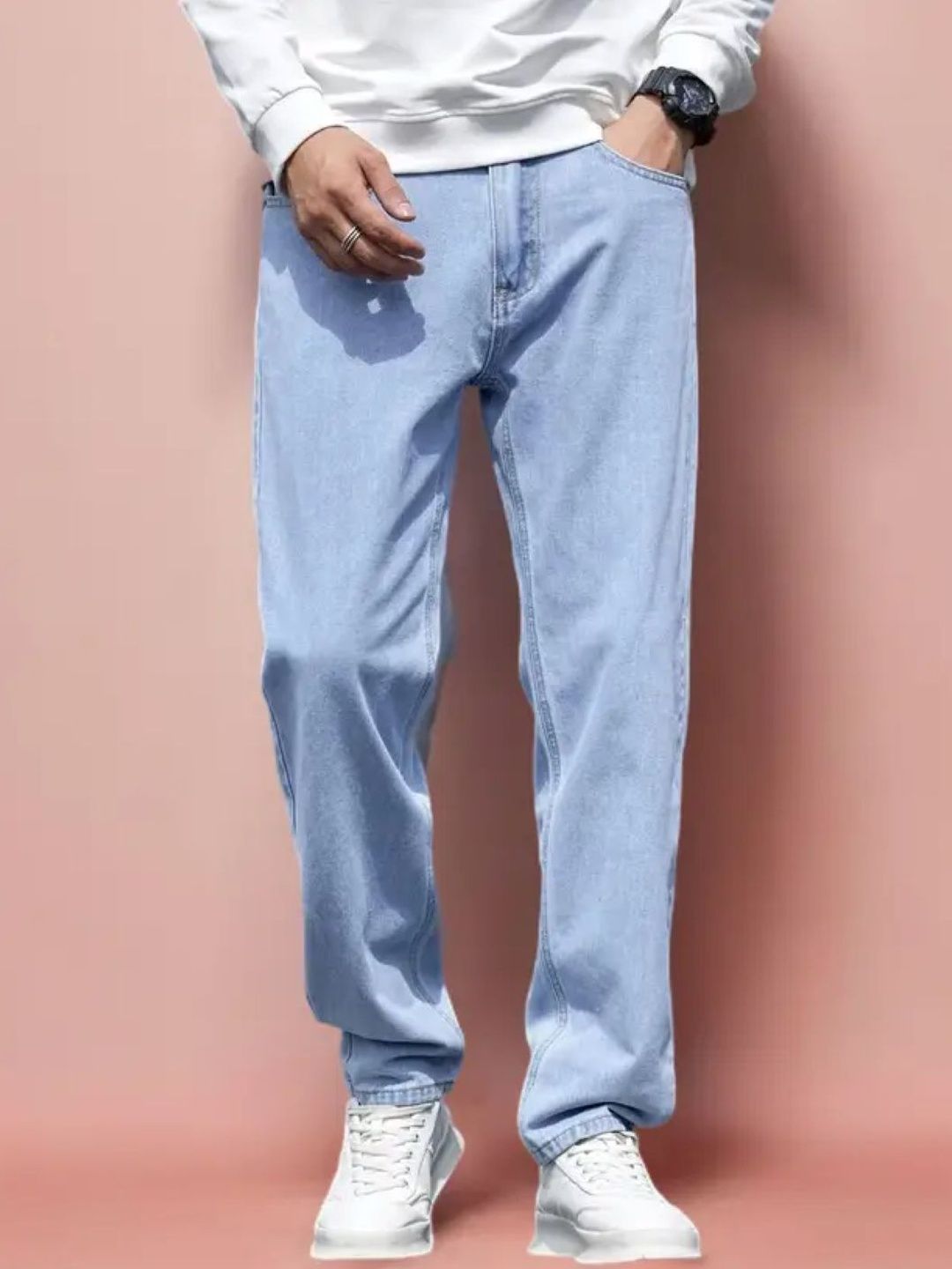 SZN Men Classic Relaxed Fit Mid-Rise Stretchable Jeans