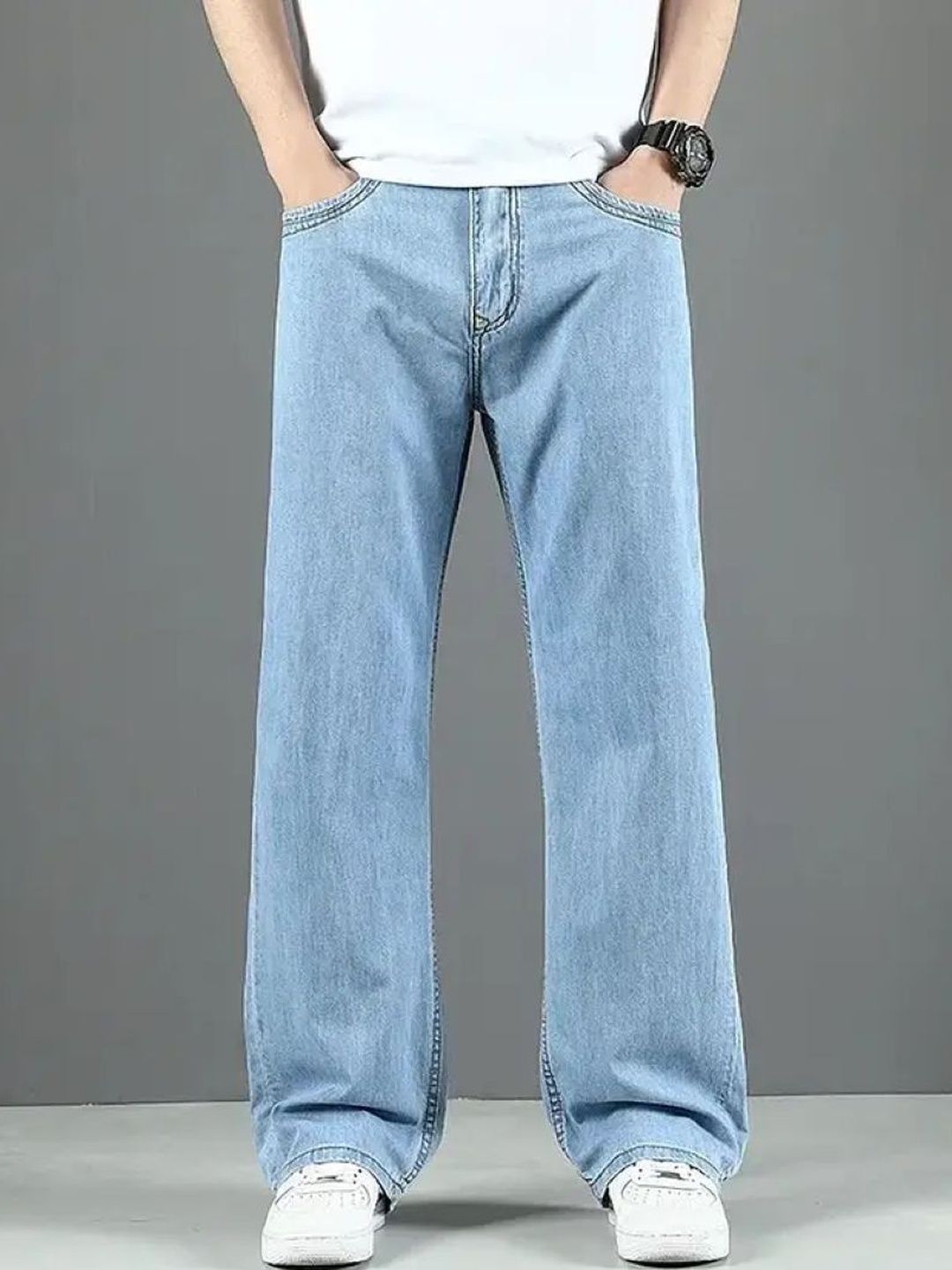 MaverIQ Men Baggy Light Mid-Rise Stretchable Jeans