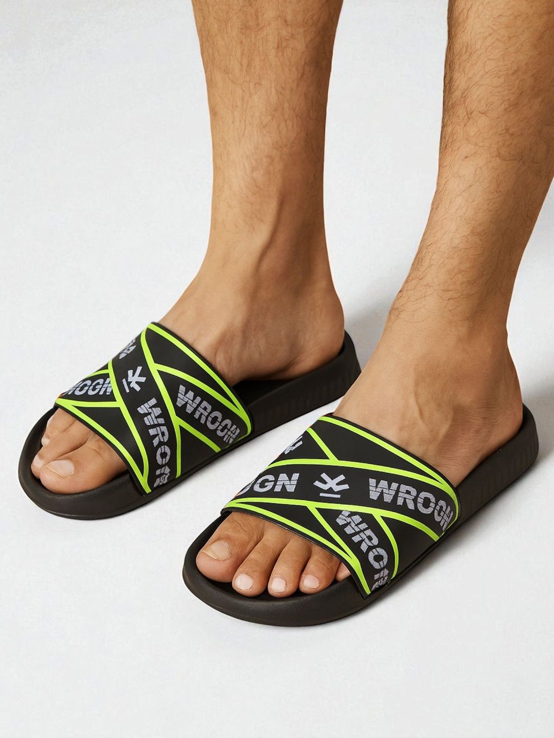 WROGN Men Printed Sliders Flip Flops