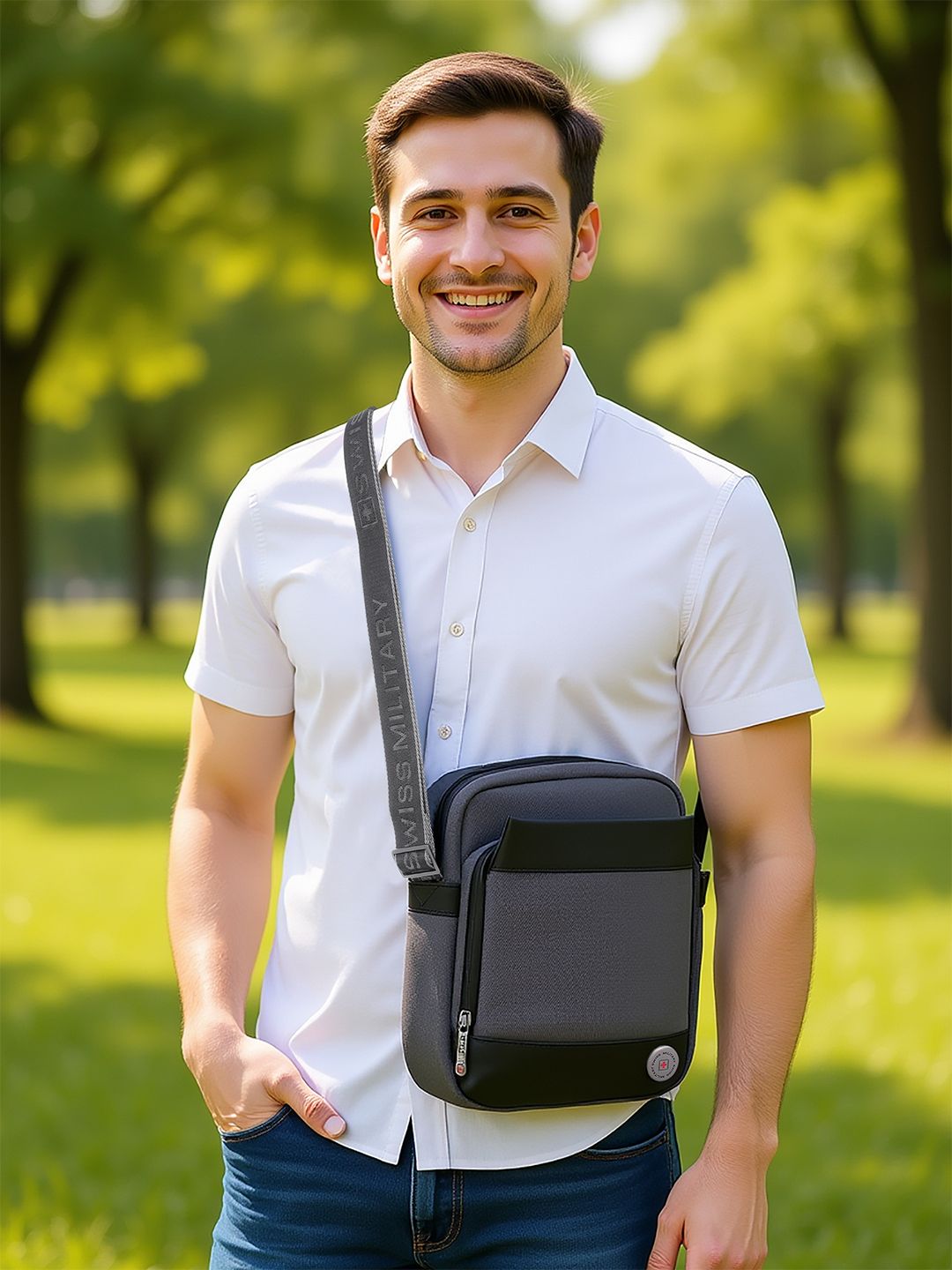 Buy SWISS MILITARY Unisex Solid Crossbody Messenger Bag -  - Accessories for Unisex