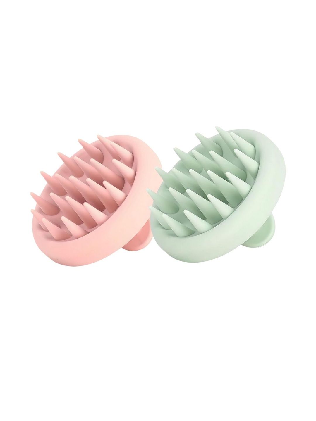Huda crush Set Of 2 Scalp Massager Brush - Pink & Green