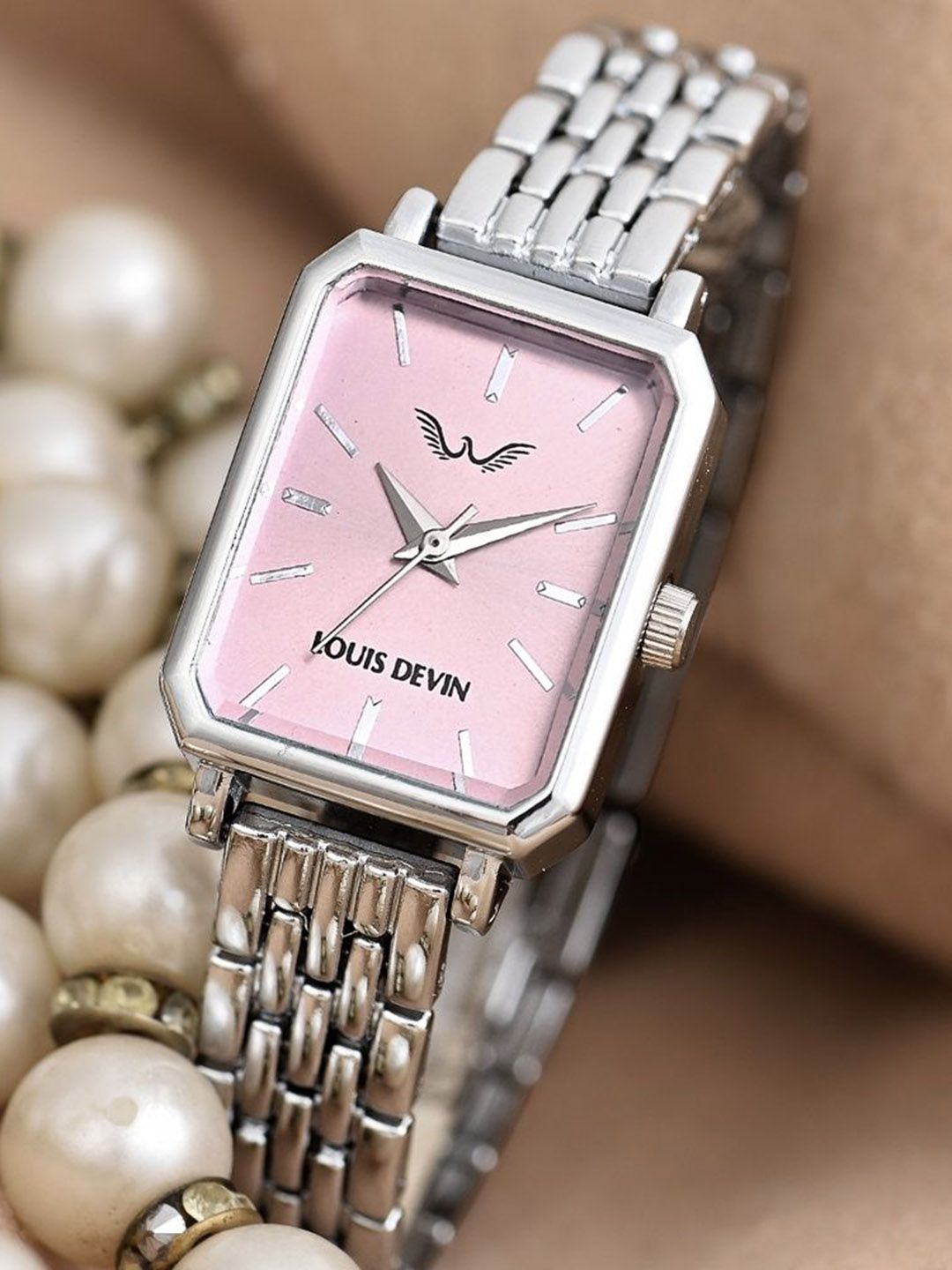 Buy LOUIS DEVIN Women Stainless Steel Straps Analogue Watch LD LS193 PNK CH. -  - Accessories for Women