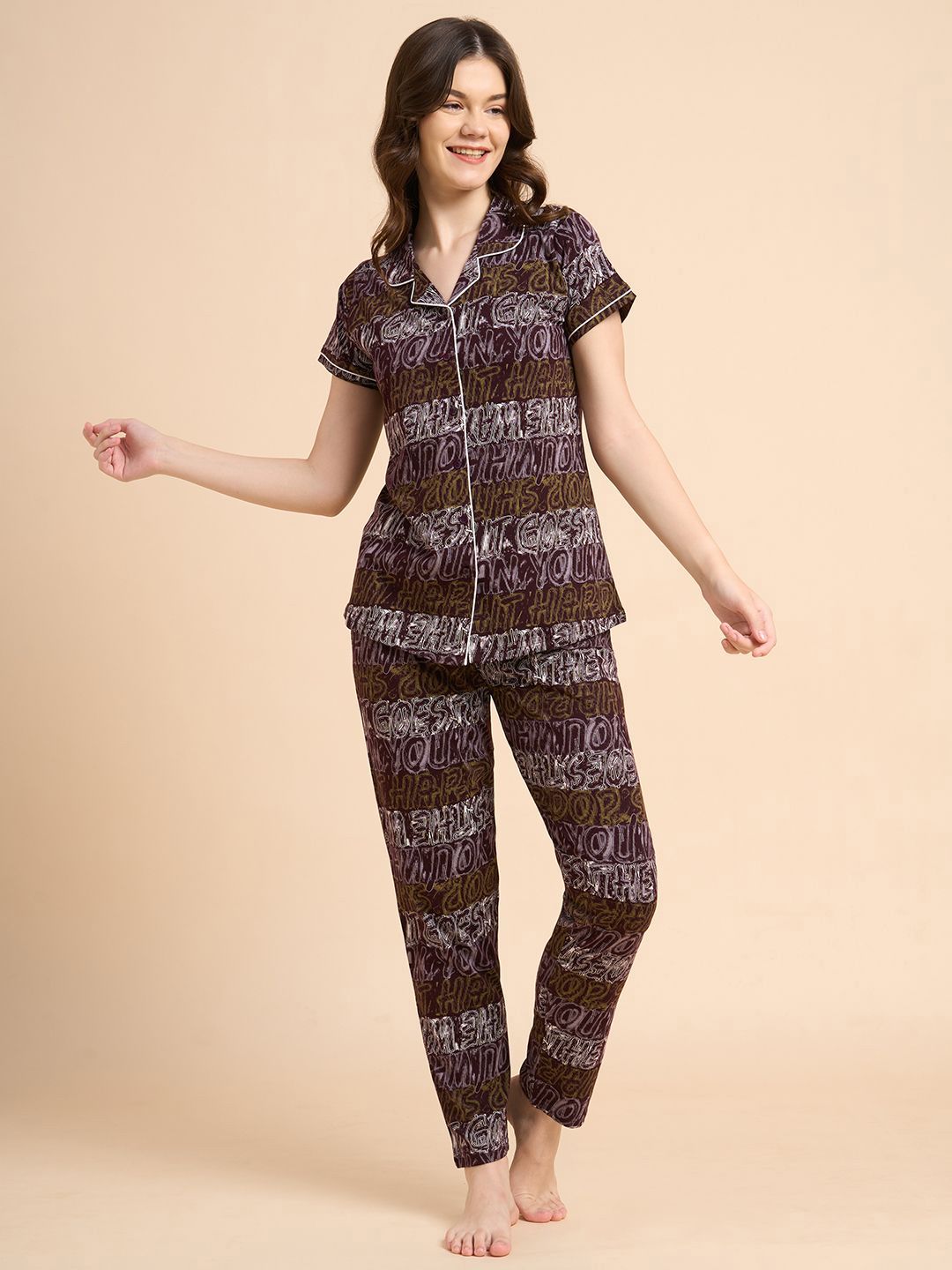 Juliana Dream Women Pure Cotton  Printed Night suit