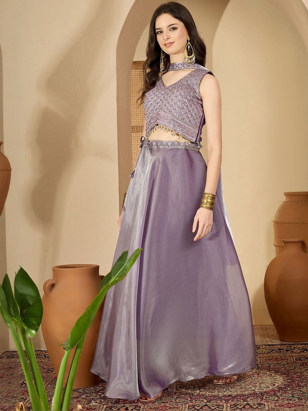 Embroidered Ready to Wear Lehenga & Blouse With Dupatta 6