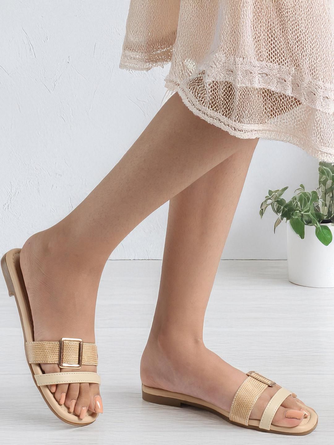 CORSICA Women Cream Open Toe Flats