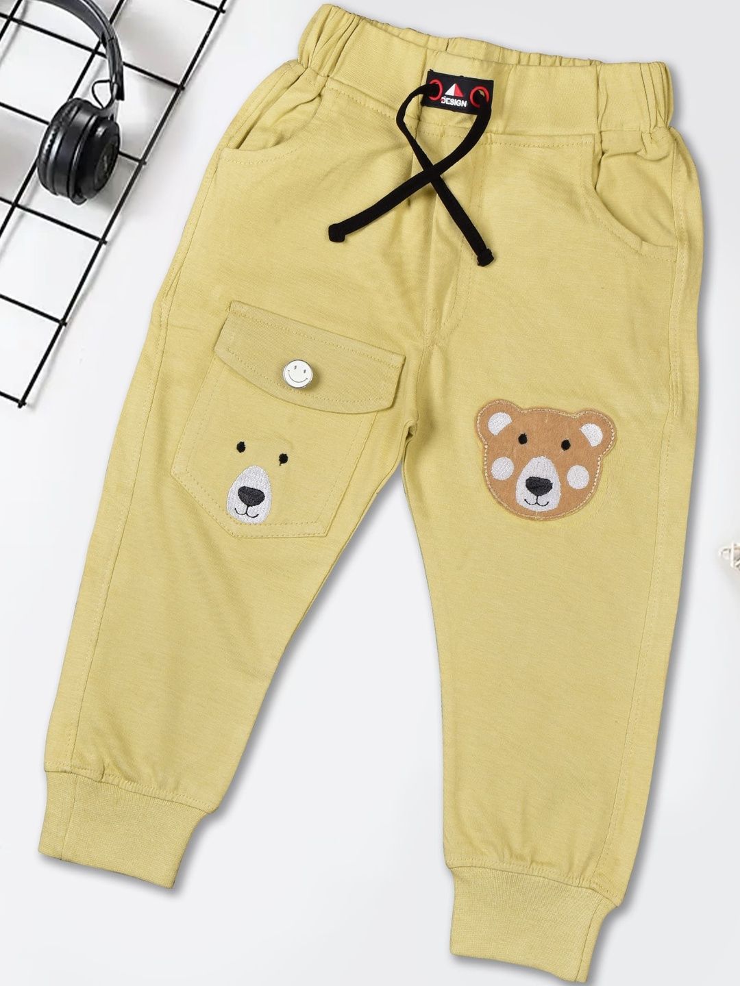 WORTON FASHION Boys Camel Brown Cotton  Track Pants