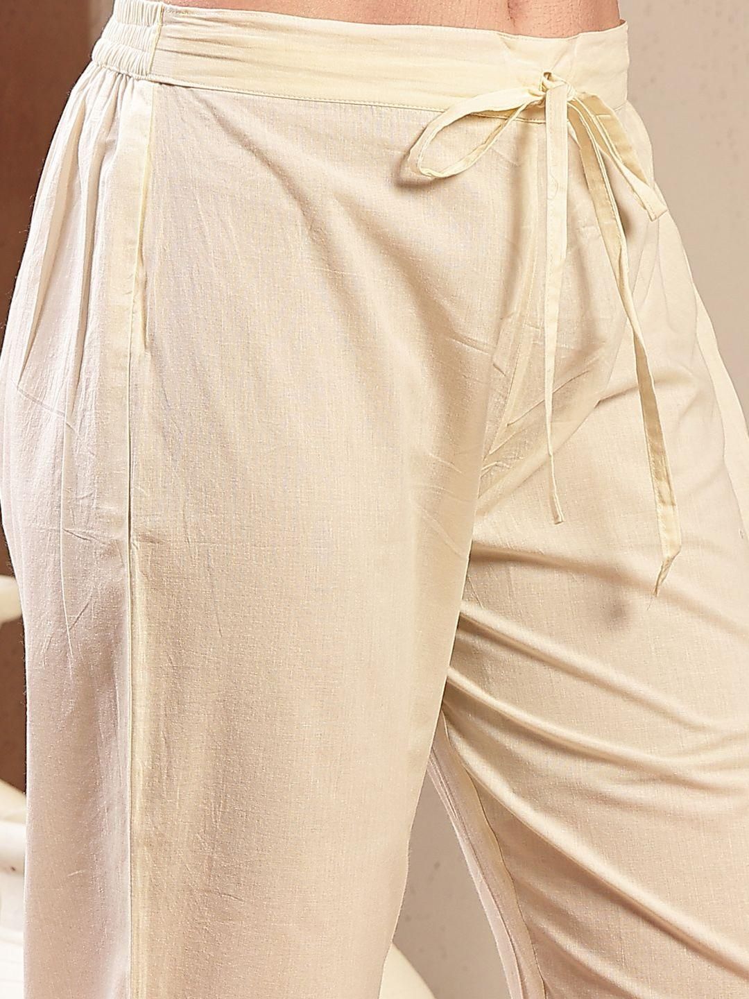 Women Printed V-Neck Cotton Tunic and Trousers Co-Ords 7