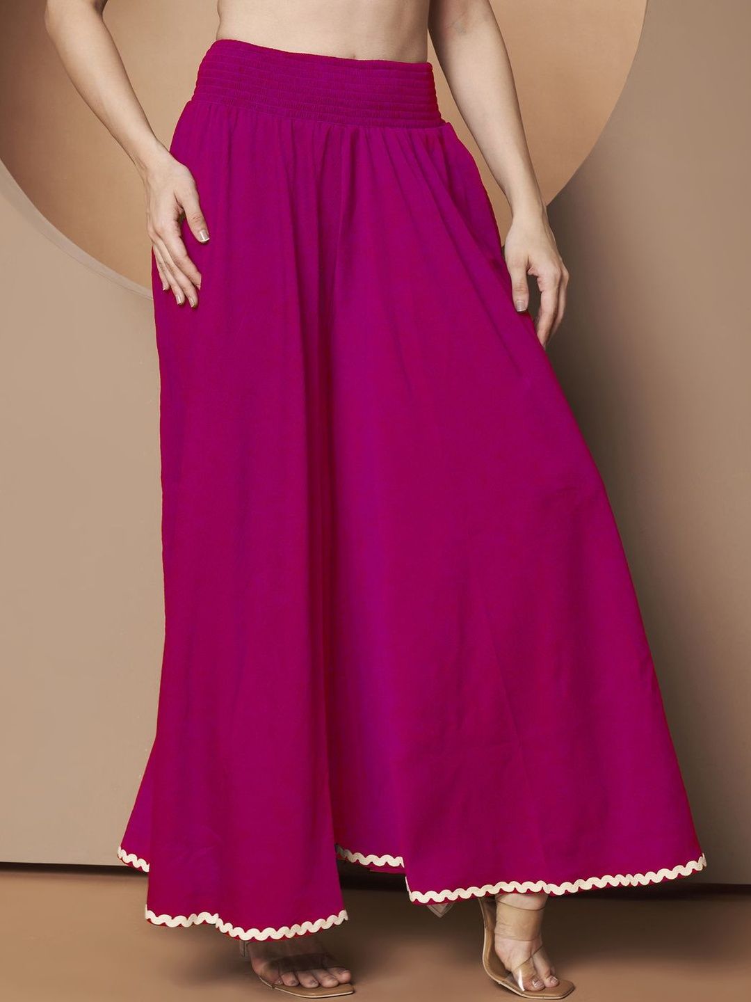 Women Wide-Leg Elastic Waist Skirts 4