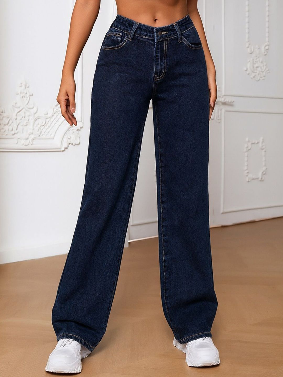 KASHIAN Women Loose Relaxed Fit Mid-Rise Stretchable Jeans
