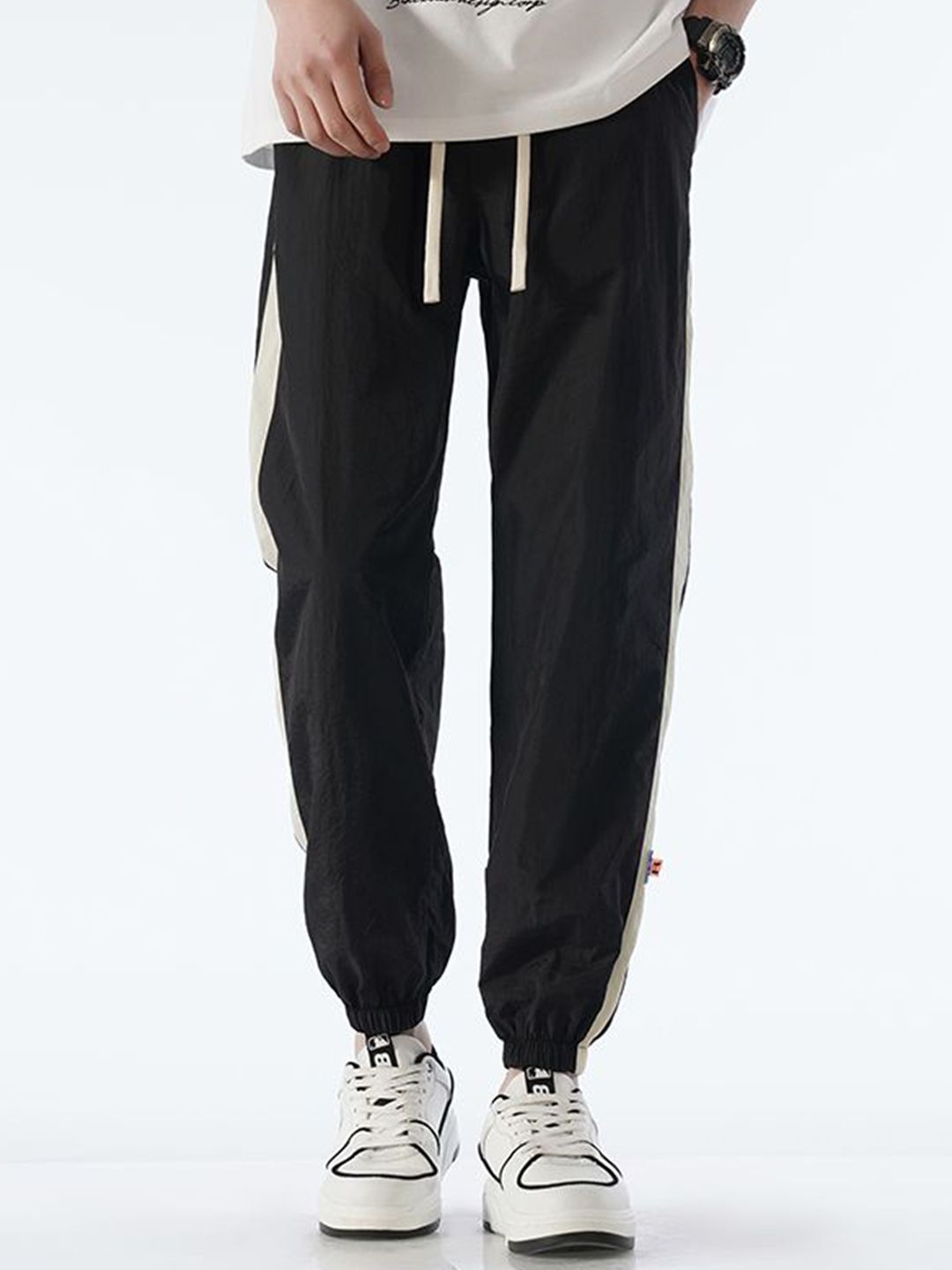 StyleCast x Revolte Men Mid-Rise Side Stripe Joggers