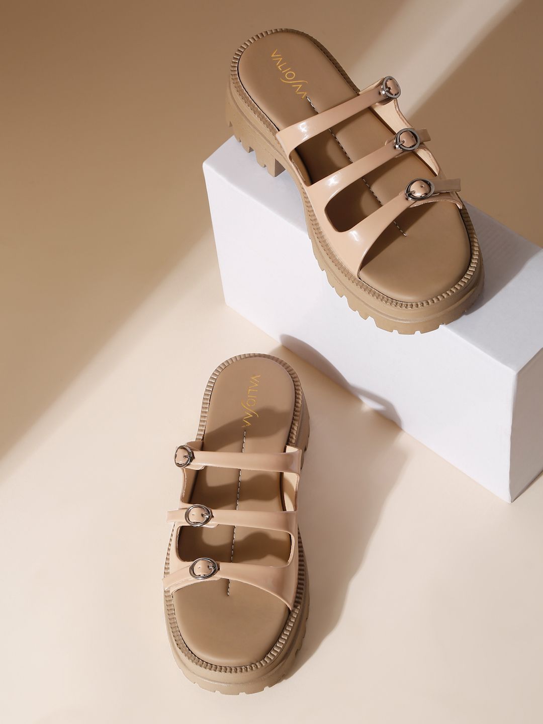 VALIOSAA Women Platform Heels Sandals with Buckles