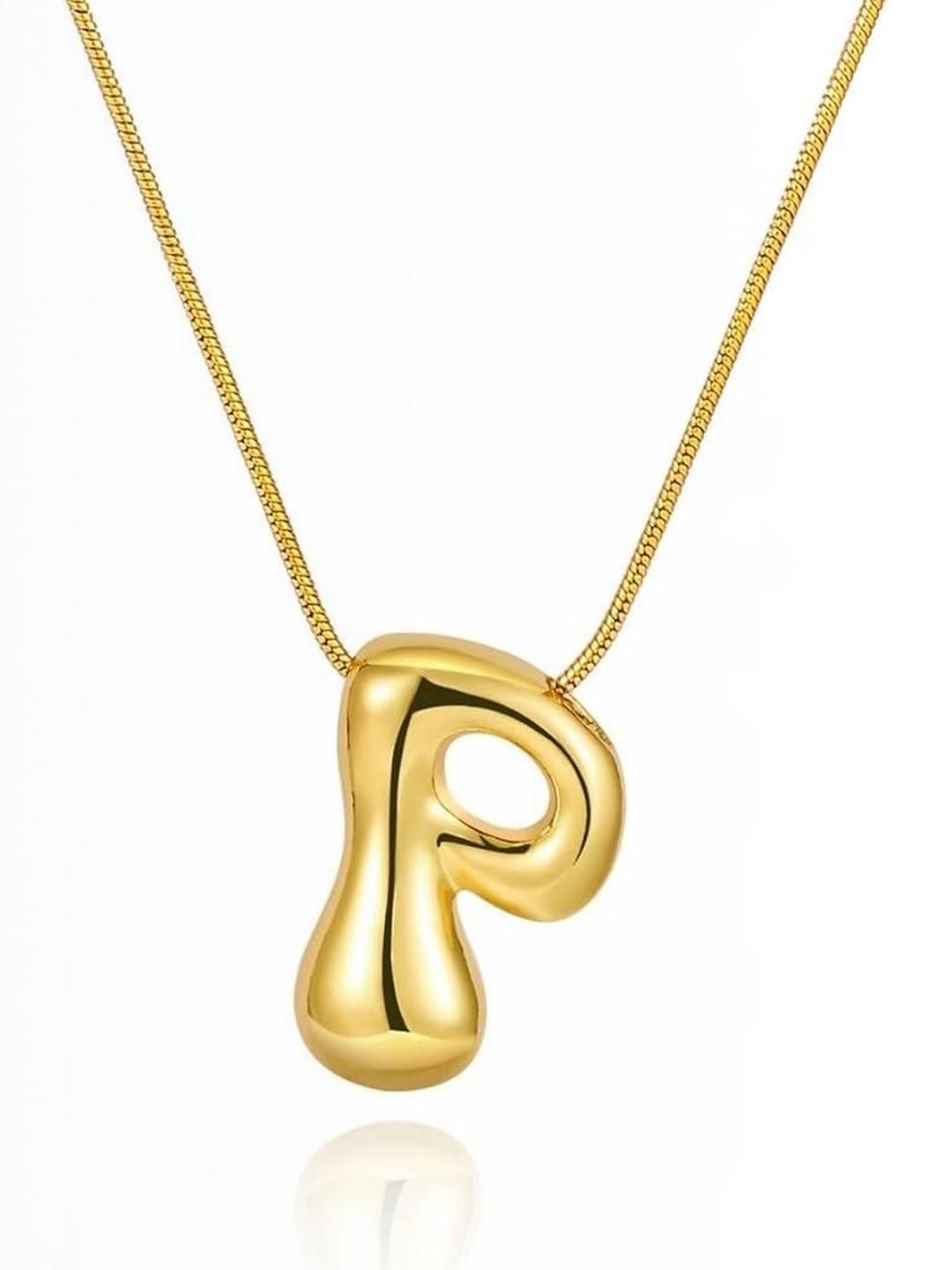 Buy ARISTAL Jewellery Unisex Letter P Gold Plated Necklace -  - Accessories for Unisex
