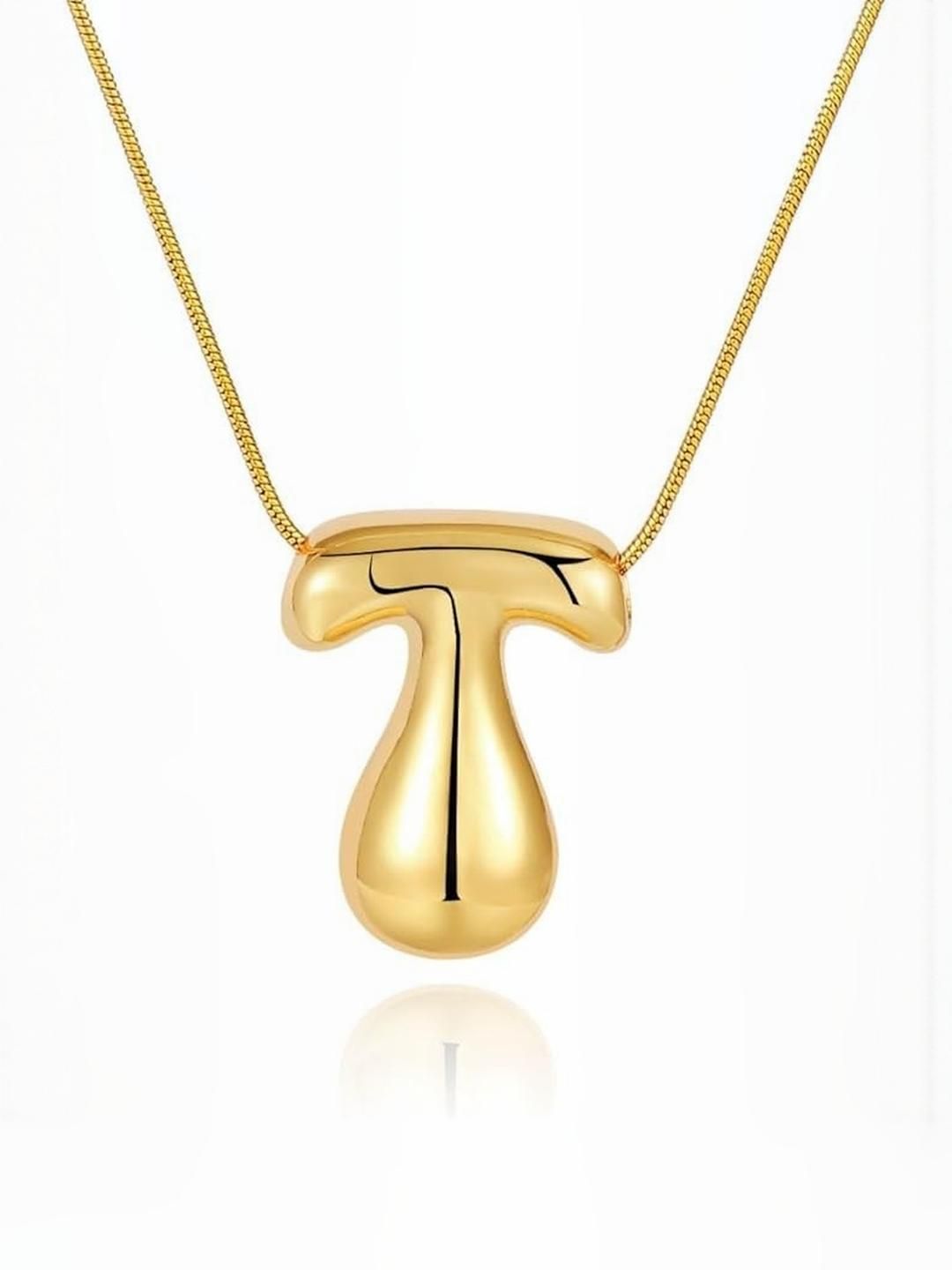 Buy ARISTAL Jewellery Unisex Gold Plated Letter T Pendant Stainless Steel Chain -  - Accessories for Unisex