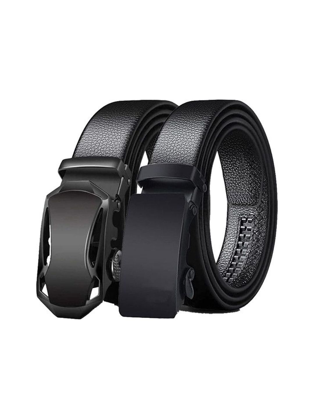 SHOPGLOBAL Men Set Of 2 Textured Leather Belts