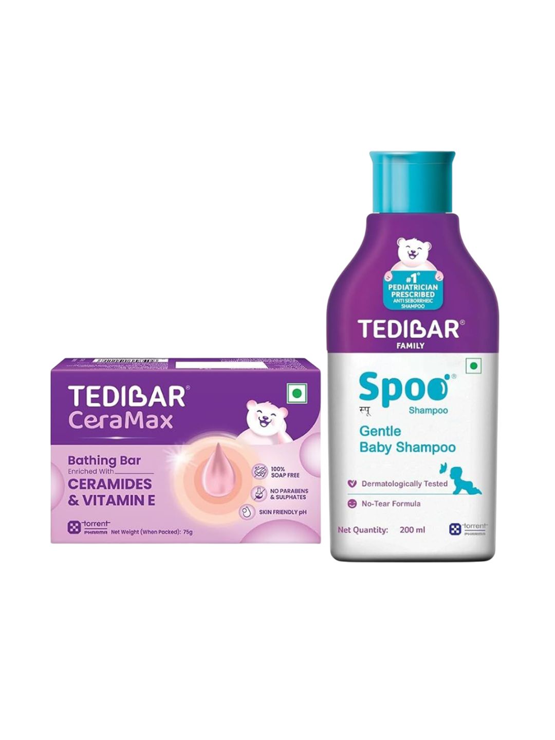 Tedibar Set Of 2 Ceramax Bathing Bar 75 g With Spoo Shampoo 200 ml