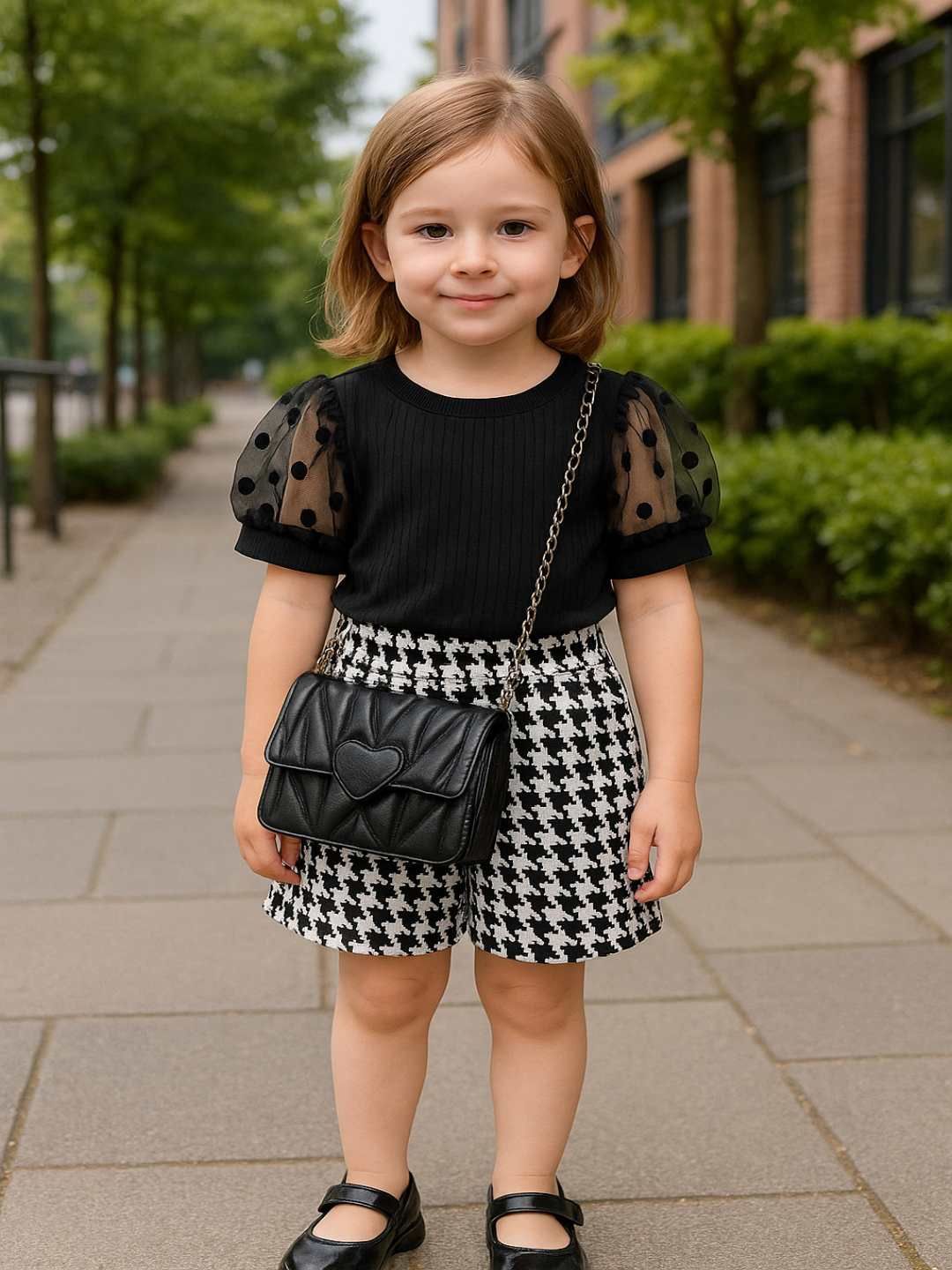 Ninas Girls Short Sleeves Top With Shorts