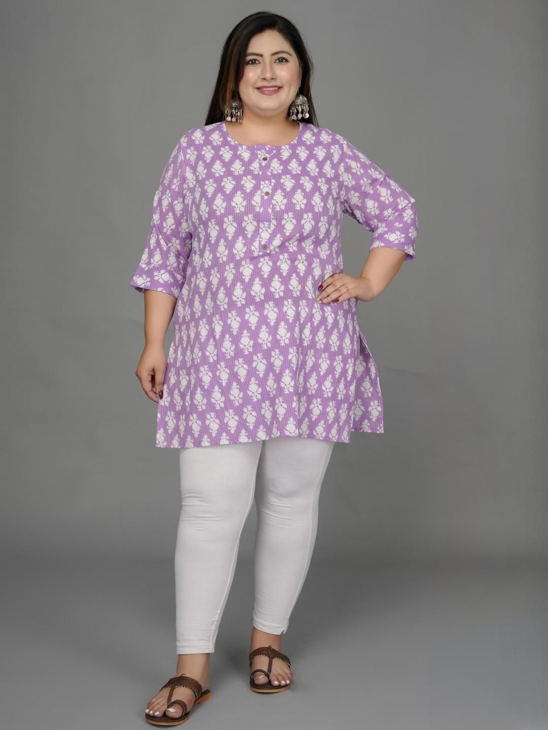VASAVI Women Purple Cotton  Kurtas
