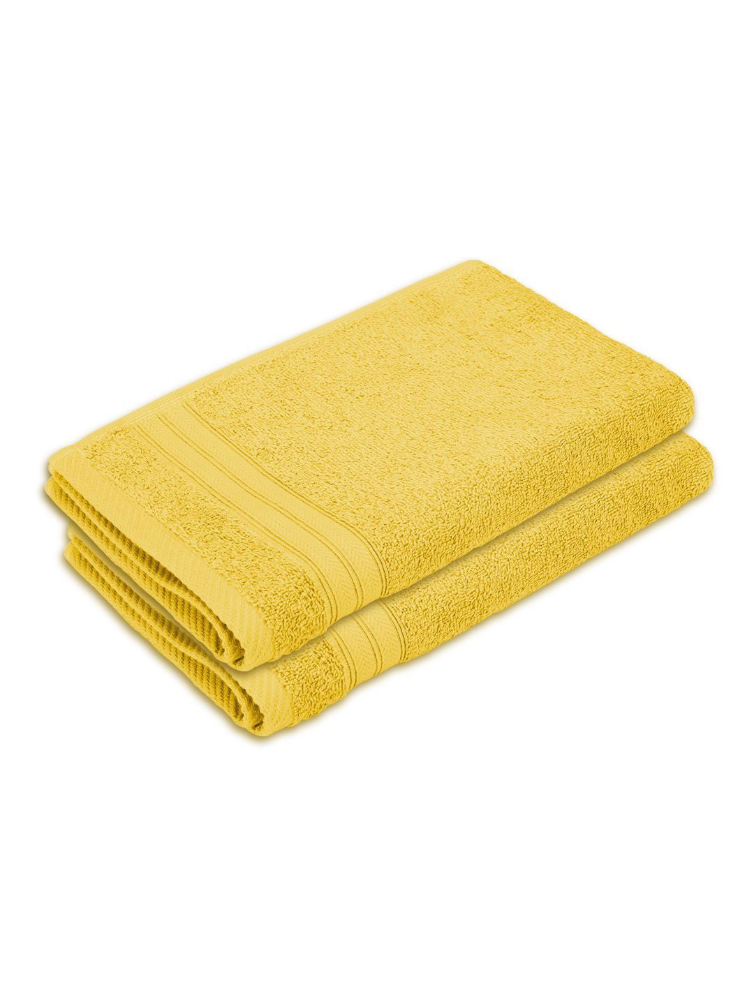 Layers Home Easy Yellow 2 Pieces 450 GSM Pure Cotton Hand Towels