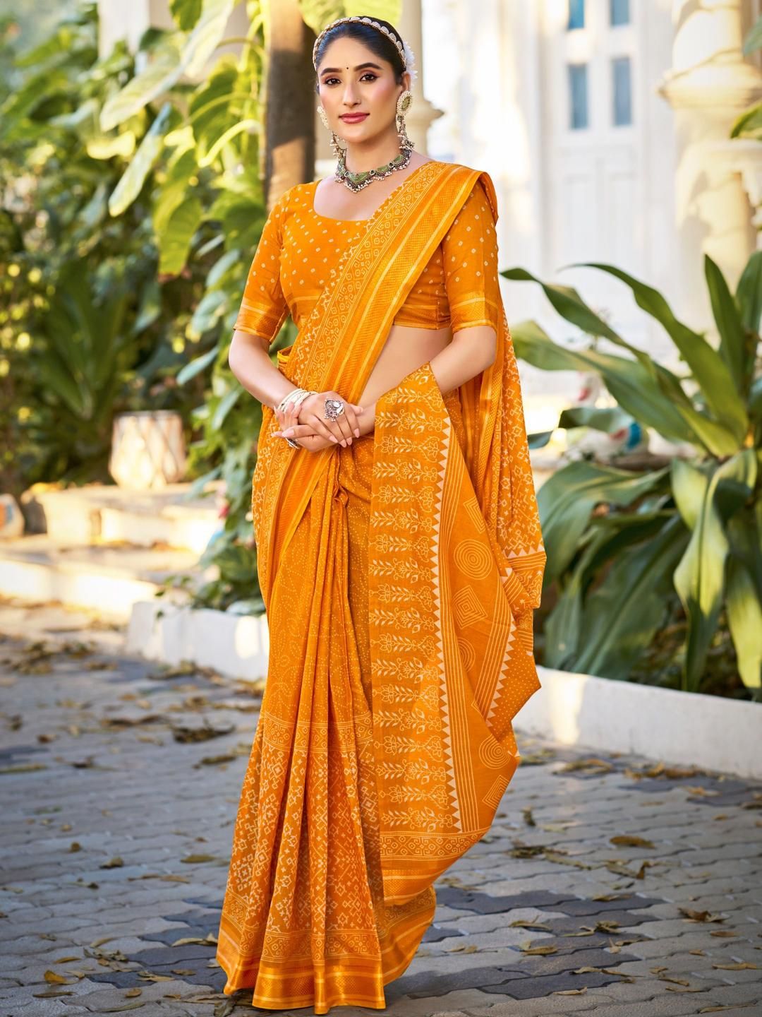 Munir Ethnic Motifs Printed Pure Cotton Bagru Saree