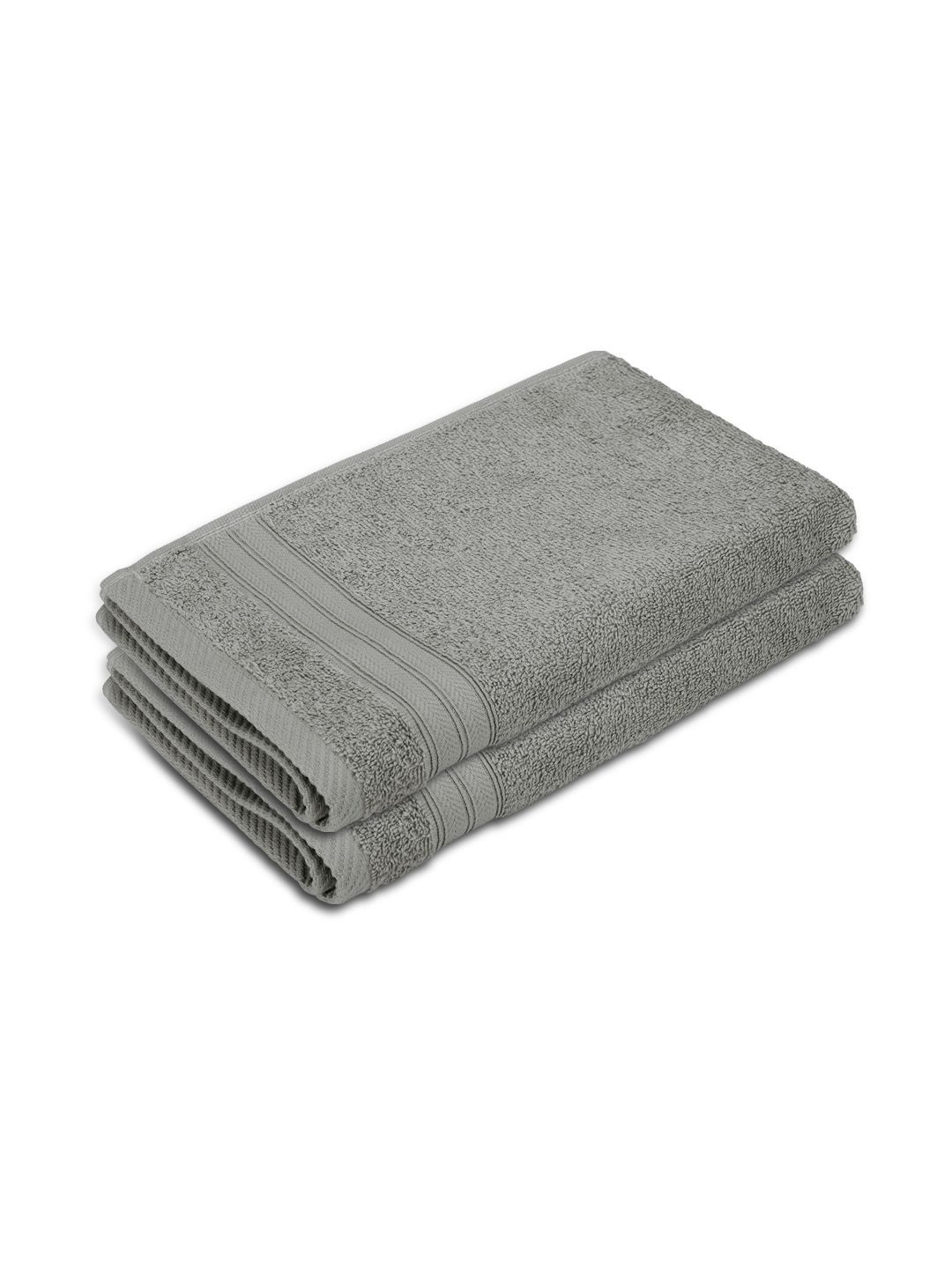 Layers Home Easy Grey 2 Pieces 450 GSM Pure Cotton Hand Towels