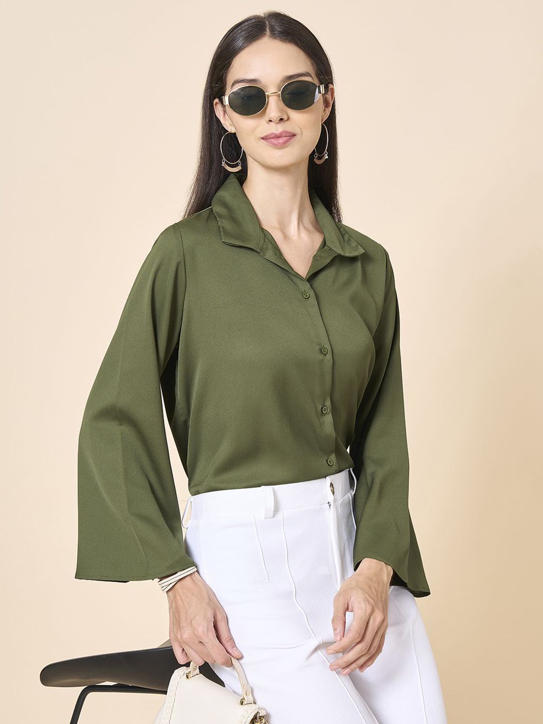 Style Quotient Women Smart Fit Solid Spread Collar Casual Shirt