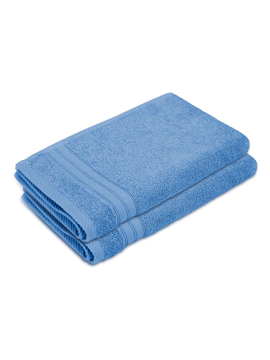 Layers Home Easy Blue 2 Pieces 450 GSM Pure Cotton Hand Towels