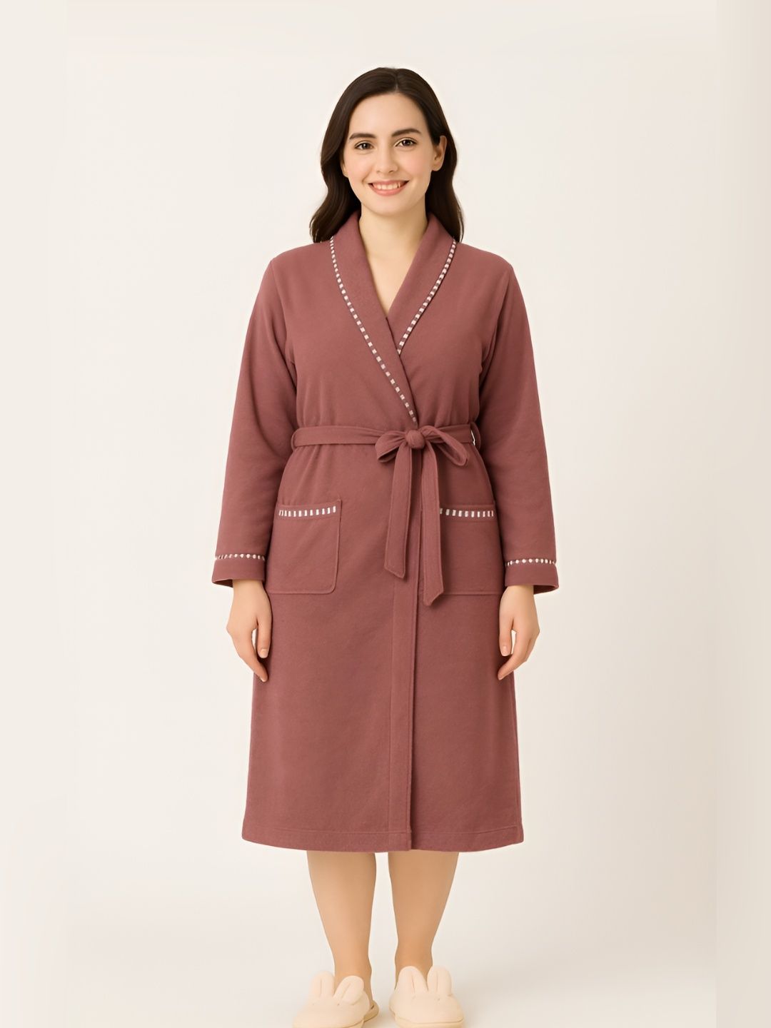 LacyLook Unisex Cotton Shawl Collar Long Sleeve Bath Robe & Wraps