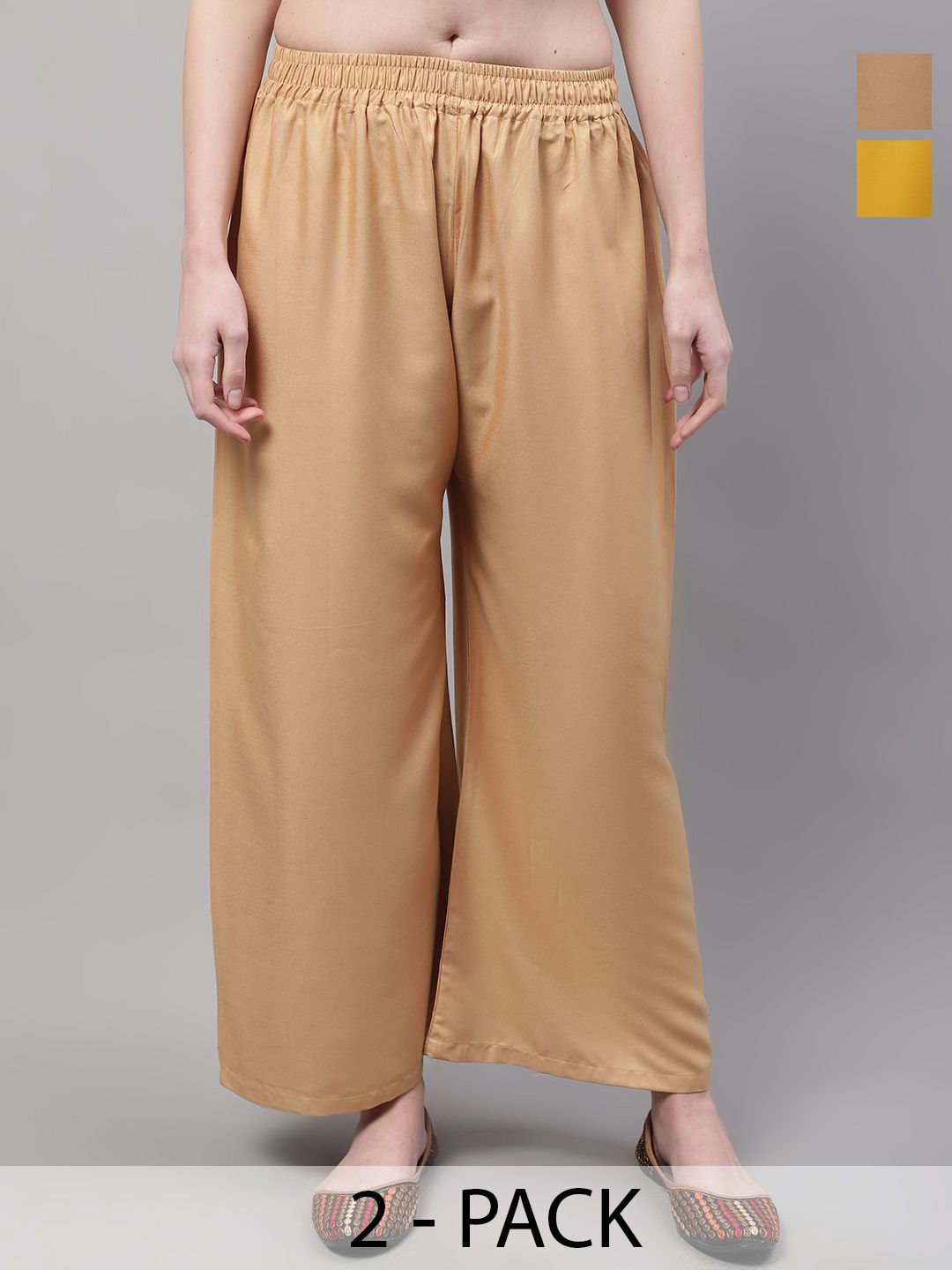 Valles365 by S.C. Women Pack of 2 Flared Palazzos