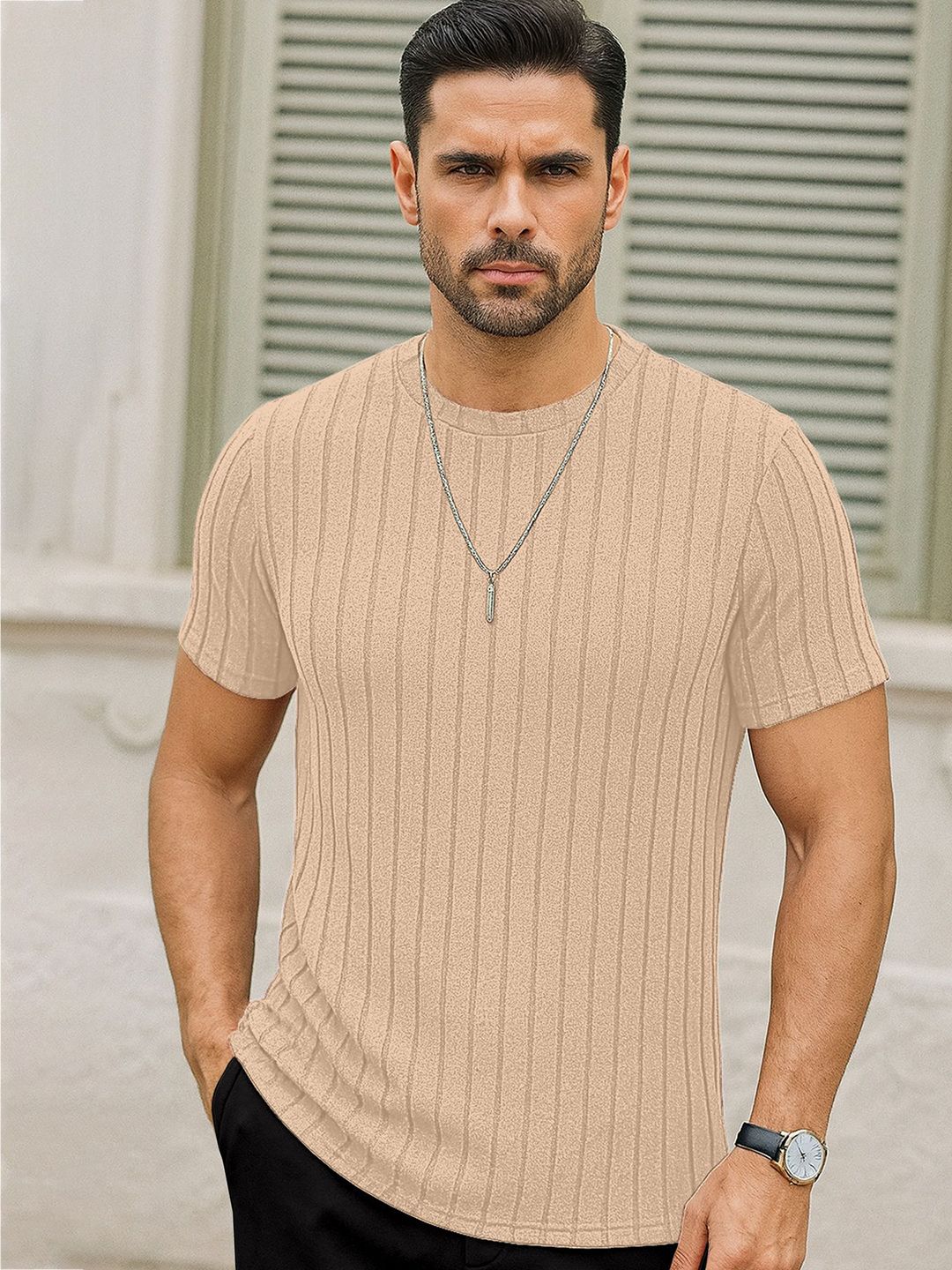 KAJARU Striped Pockets T-shirt