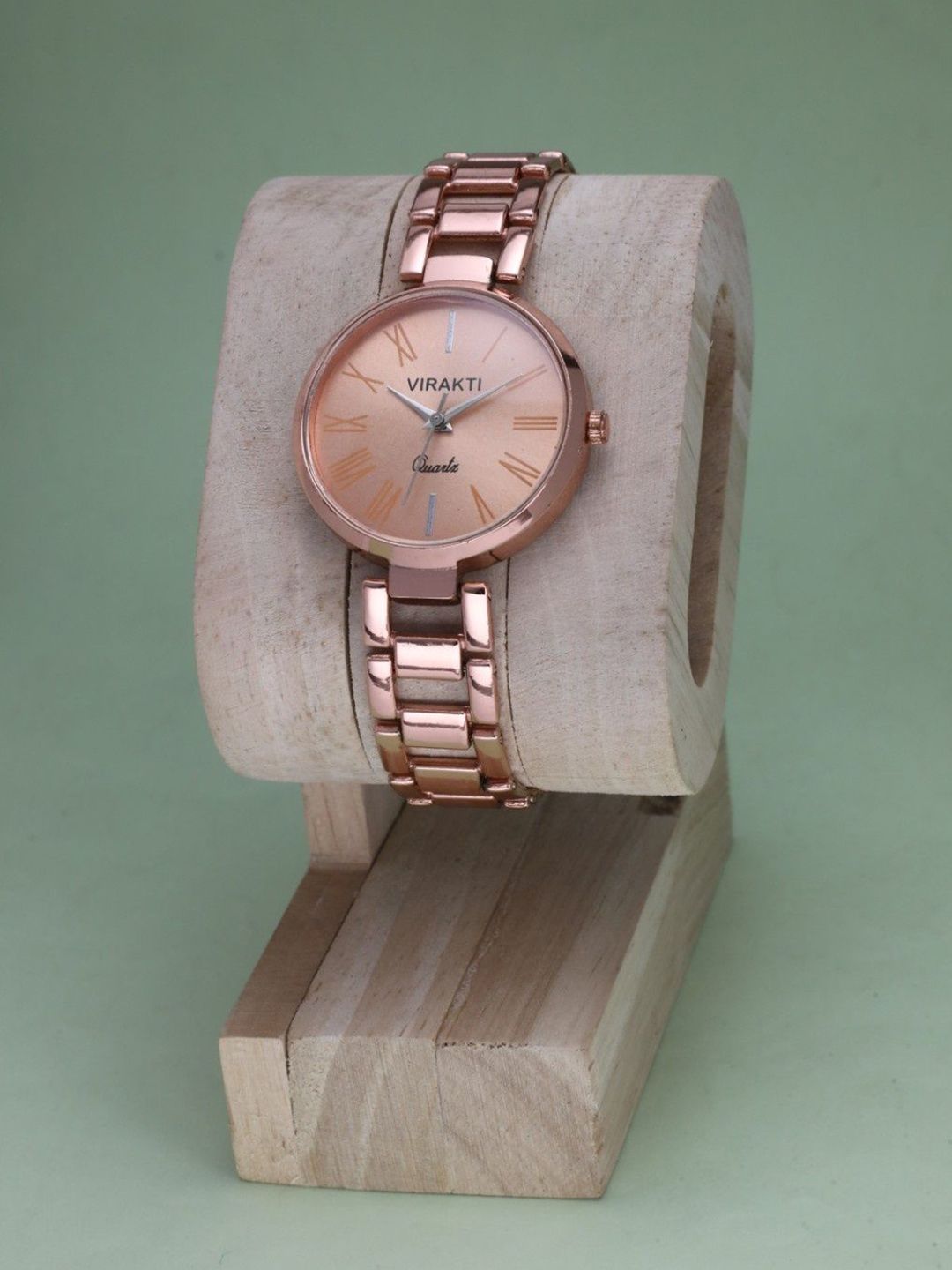 VIRAKTI Women Brass Dial & Bracelet Style Straps Digital Watch SAT-08-ROSEGOLD-S01