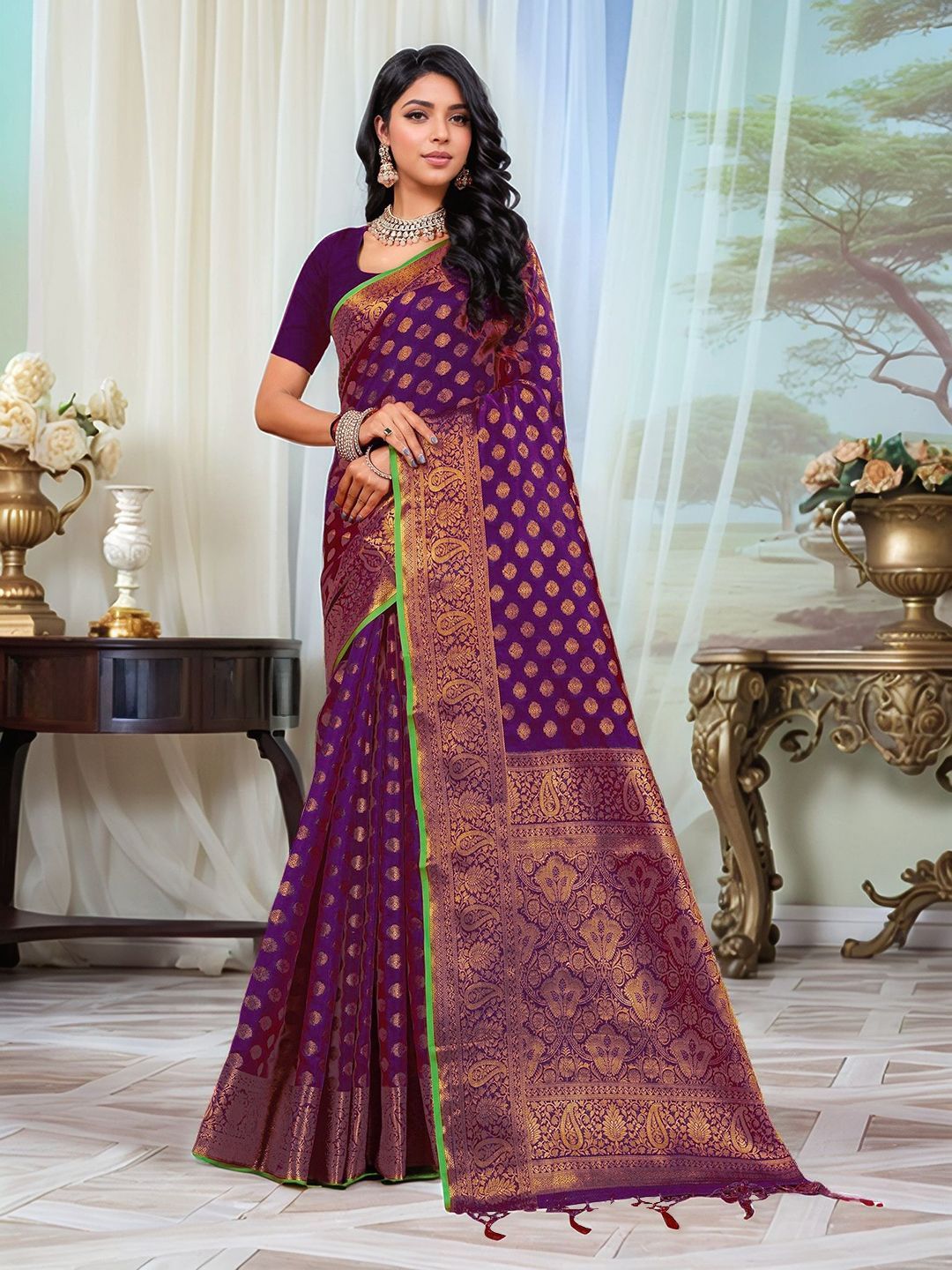 Anouk Rustic Woven Design Zari Banarasi Saree