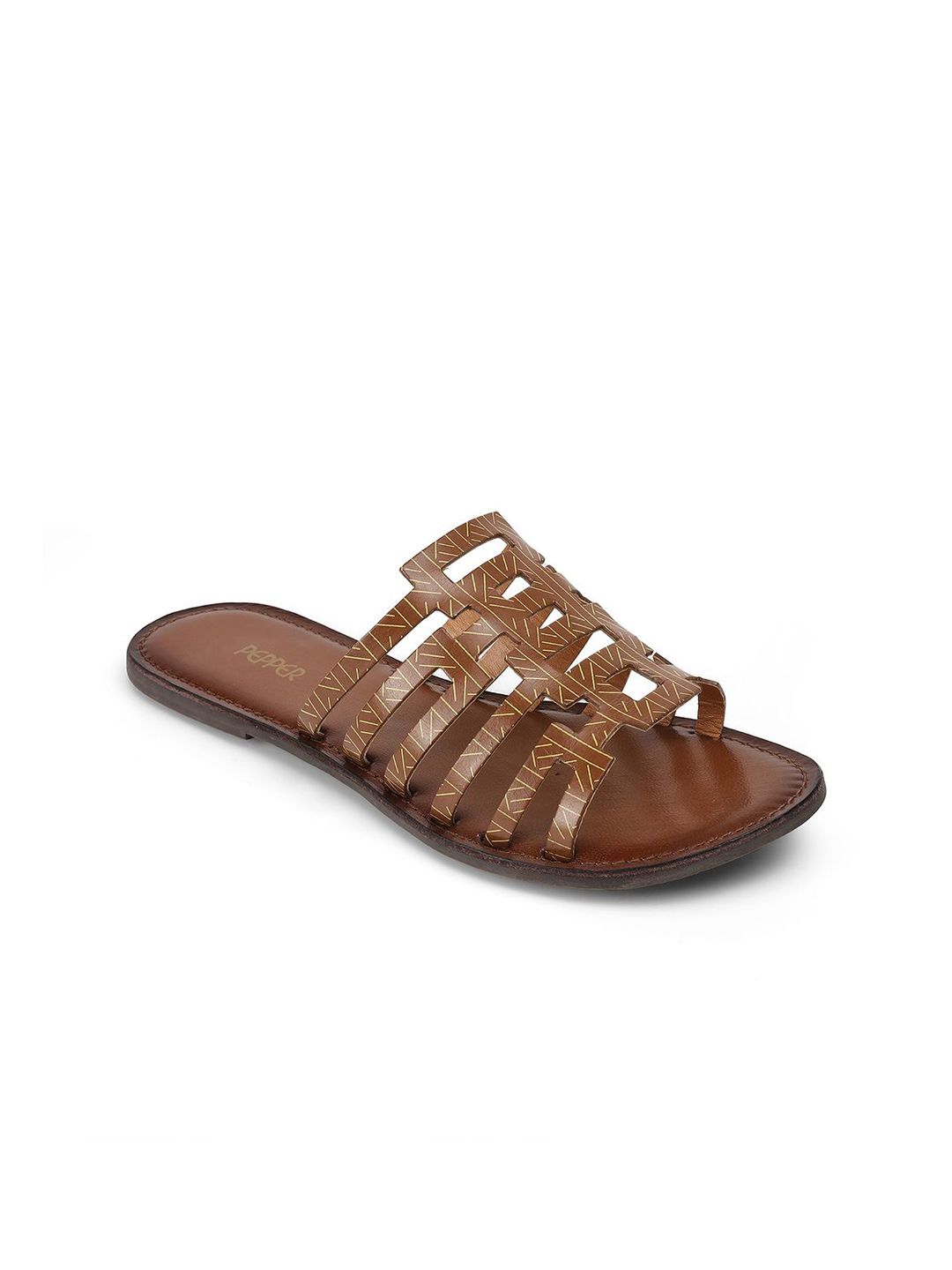 PEPPER Women Open Toe Flats with Laser Cuts