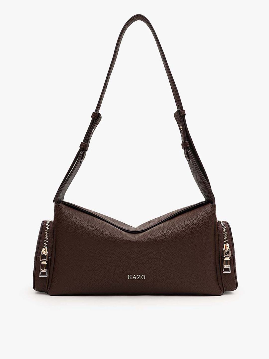 Kazo Sterra Solid Buckle Detail Synthetic Leather Small Half Moon Shoulder Bag