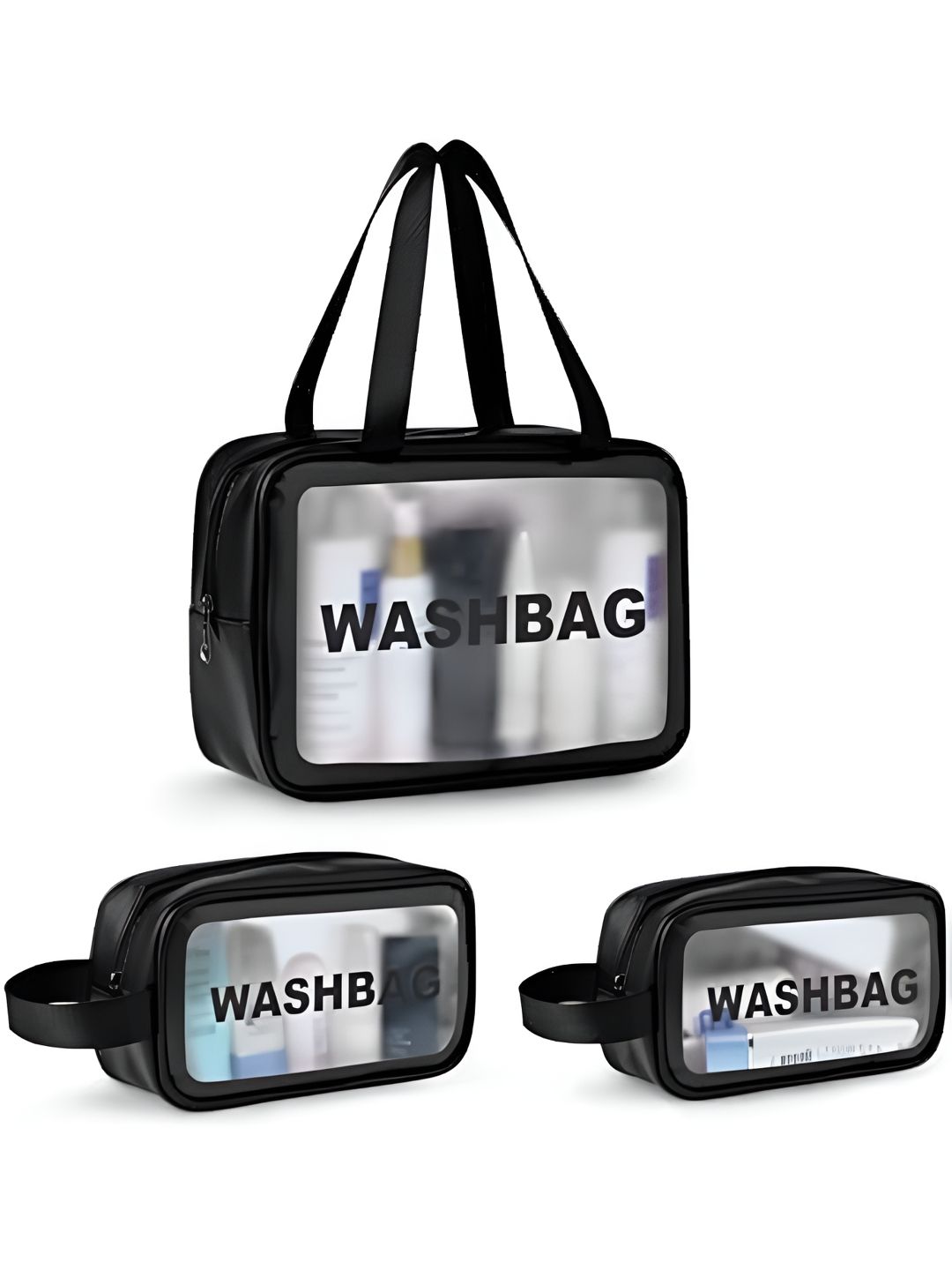 Virtuous Black Set of 3 Water Resistant Makeup Organisers