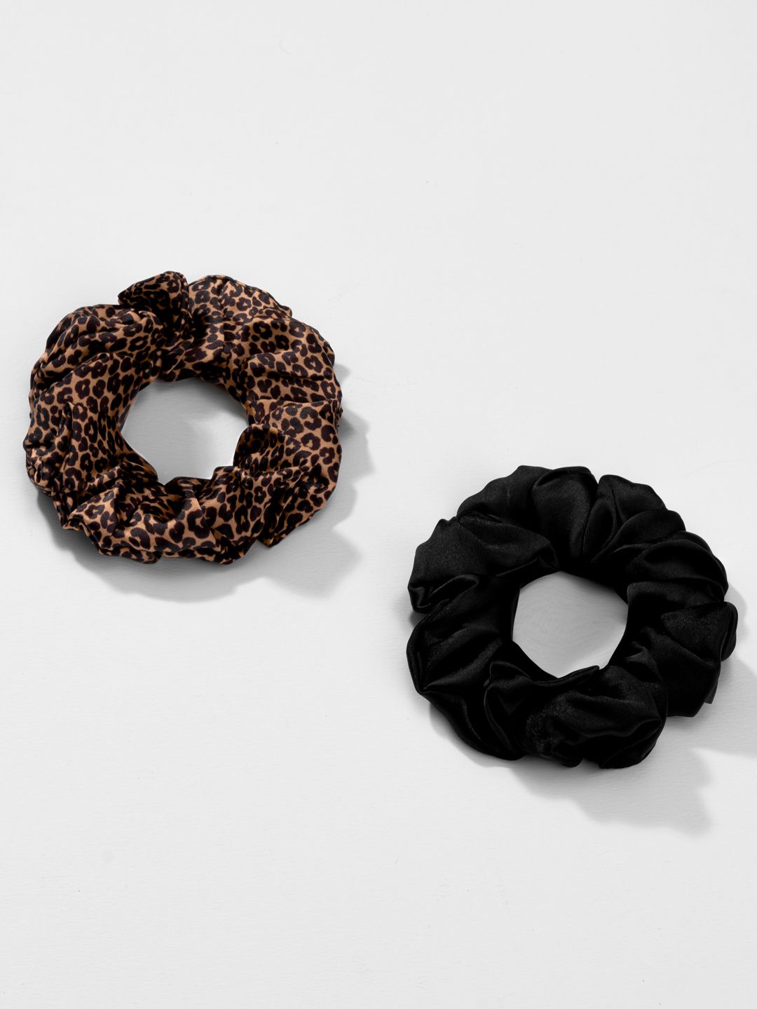 Buy Hair Drama Co. Women Set Of 2 Zebra Print & Black Satin Ponytail Holder Hair Scrunchies -  - Accessories for Women