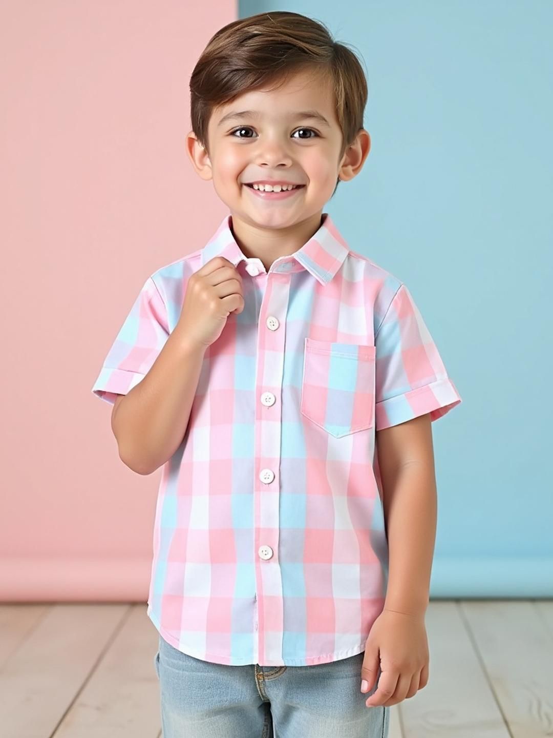 KIDGARB Boys Checked Regular Fit Casual Shirt