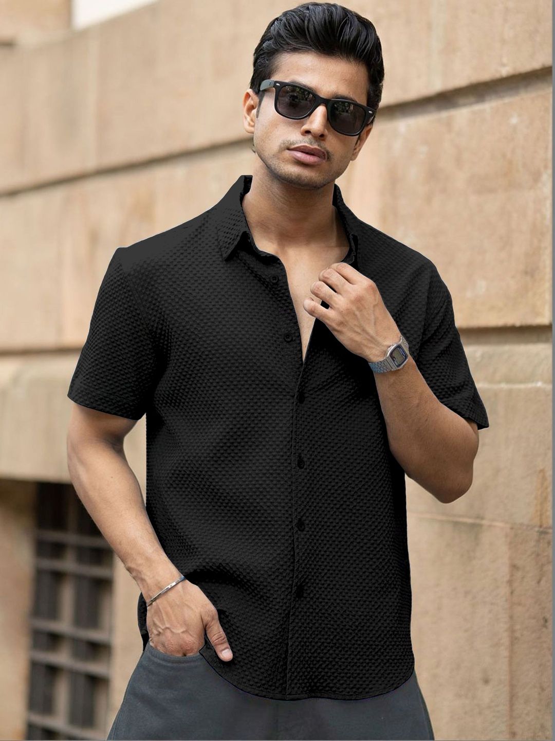 Color Bucket Men Slim Fit Casual Shirt
