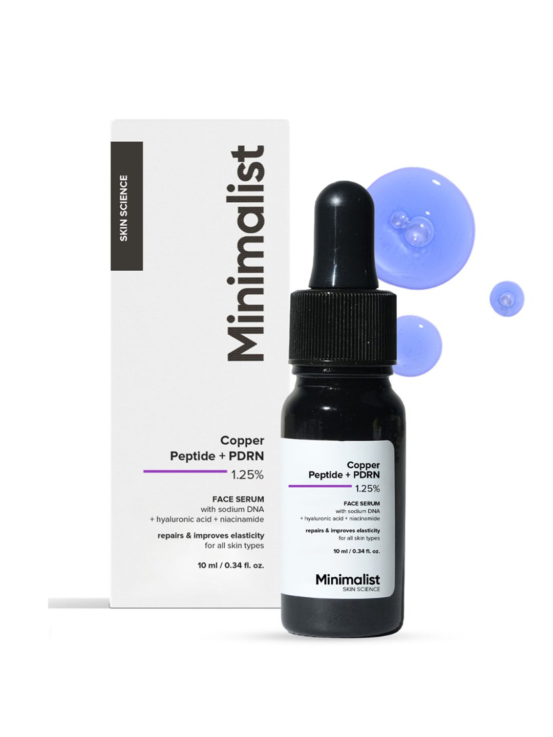Minimalist Copper Peptide + PDRN 1.25% Face Serum with Hyaluronic Acid - 10 ml