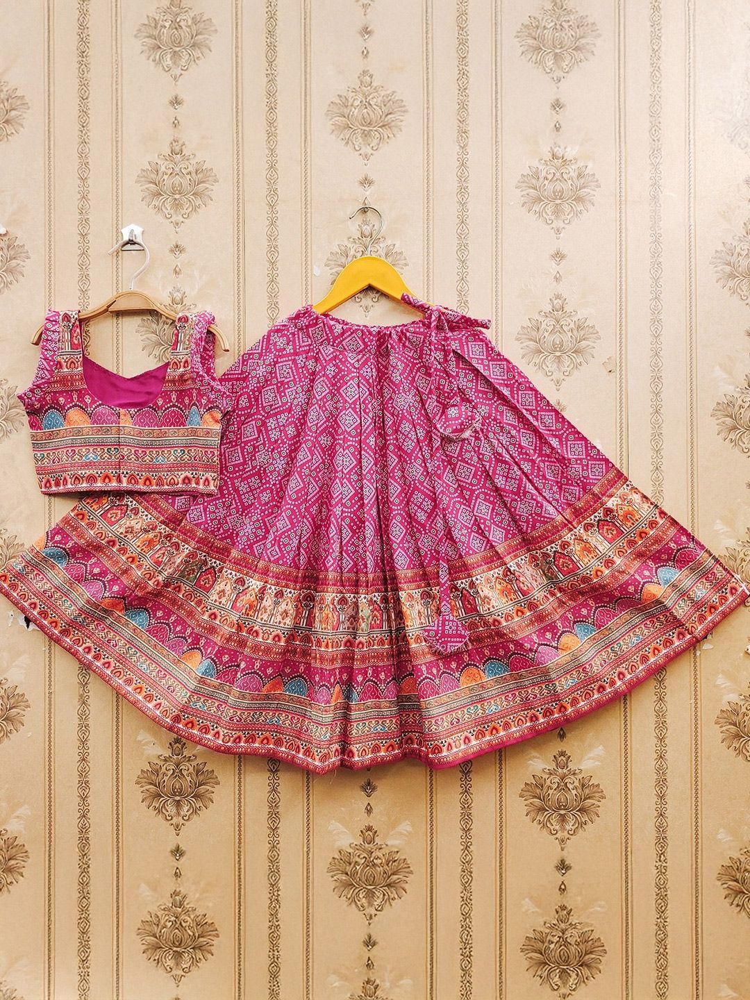 Girls Ethnic Motifs Printed Flared Lehenga Choli 2