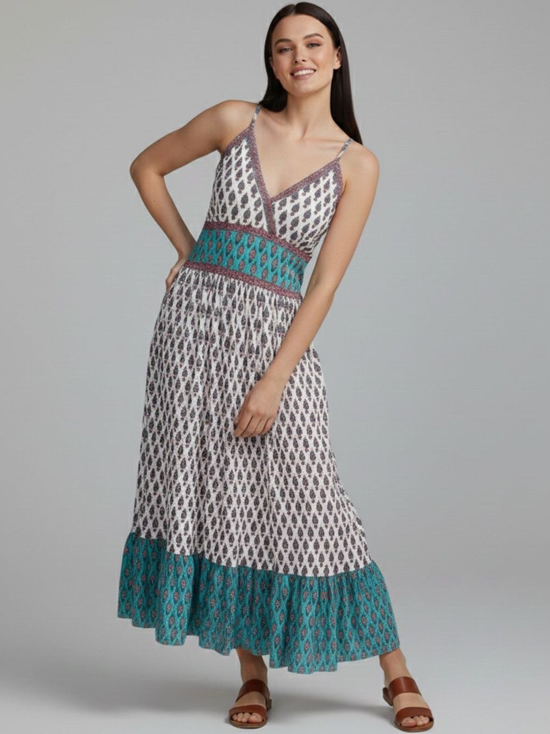 Bohemian Ethnic Motifs Maxi Dress