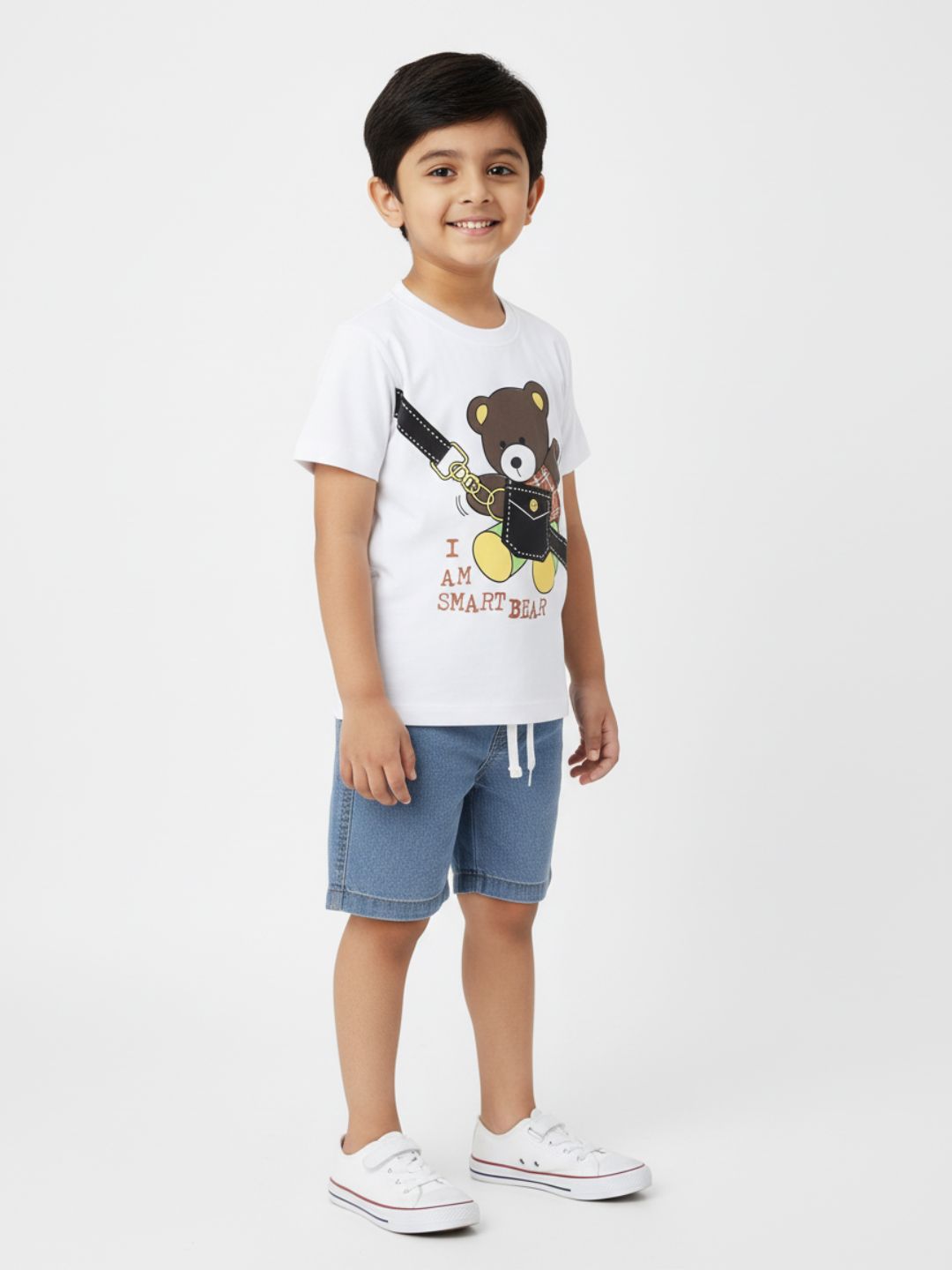Buy Nauti Nati Graphic Round Printed Pure Cotton T Shirt With Shorts -  - Apparel for Boys