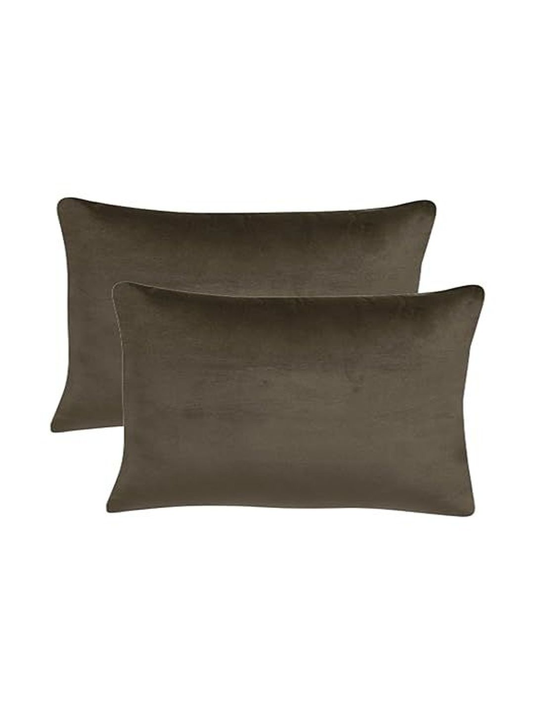 KNOTTING HOME Coffee Brown Set of 2 Velvet Square Cushion Covers