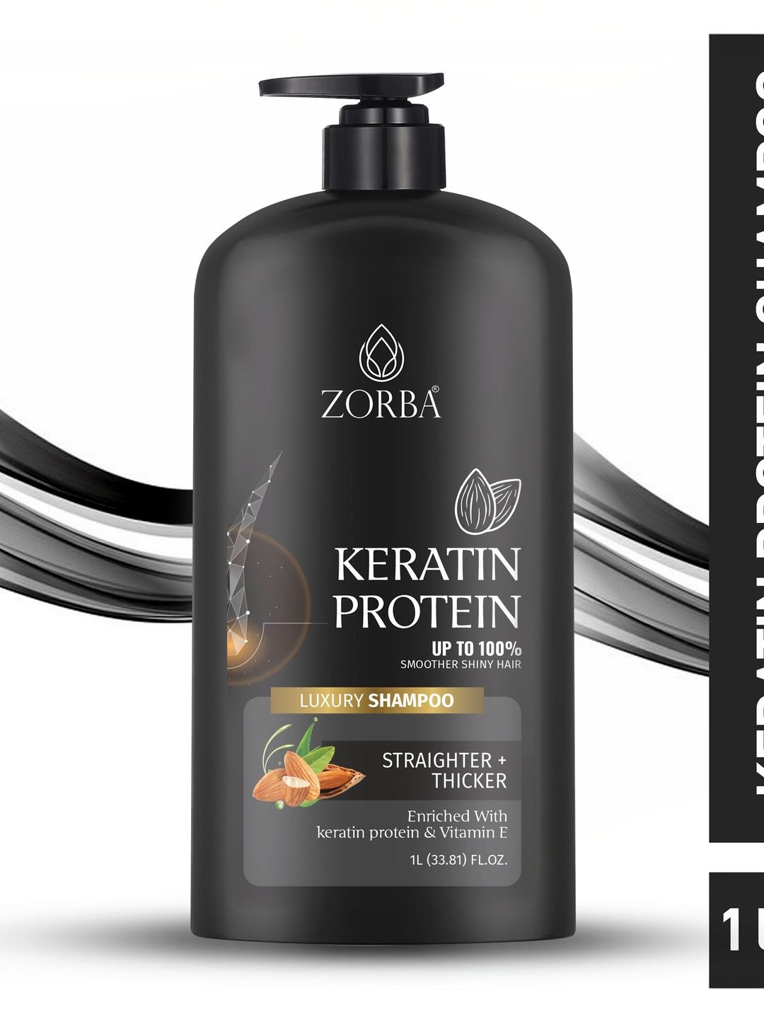 Zorba Keratin Protein Shampoo With Vitamin E For Hair Growth - 1L