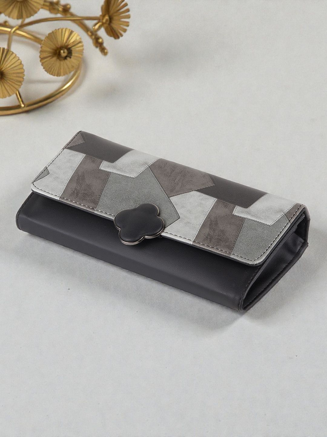 DOSYSO Colourblocked Foldover Clutch