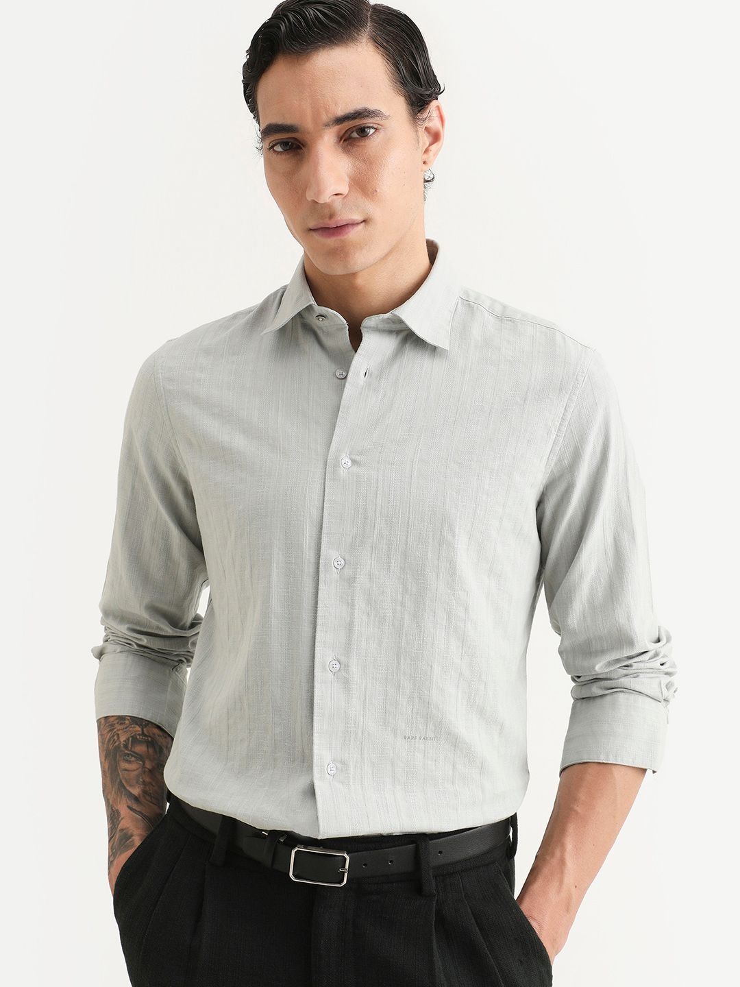RARE RABBIT Laver Primary Cotton Long Sleeves Shirt